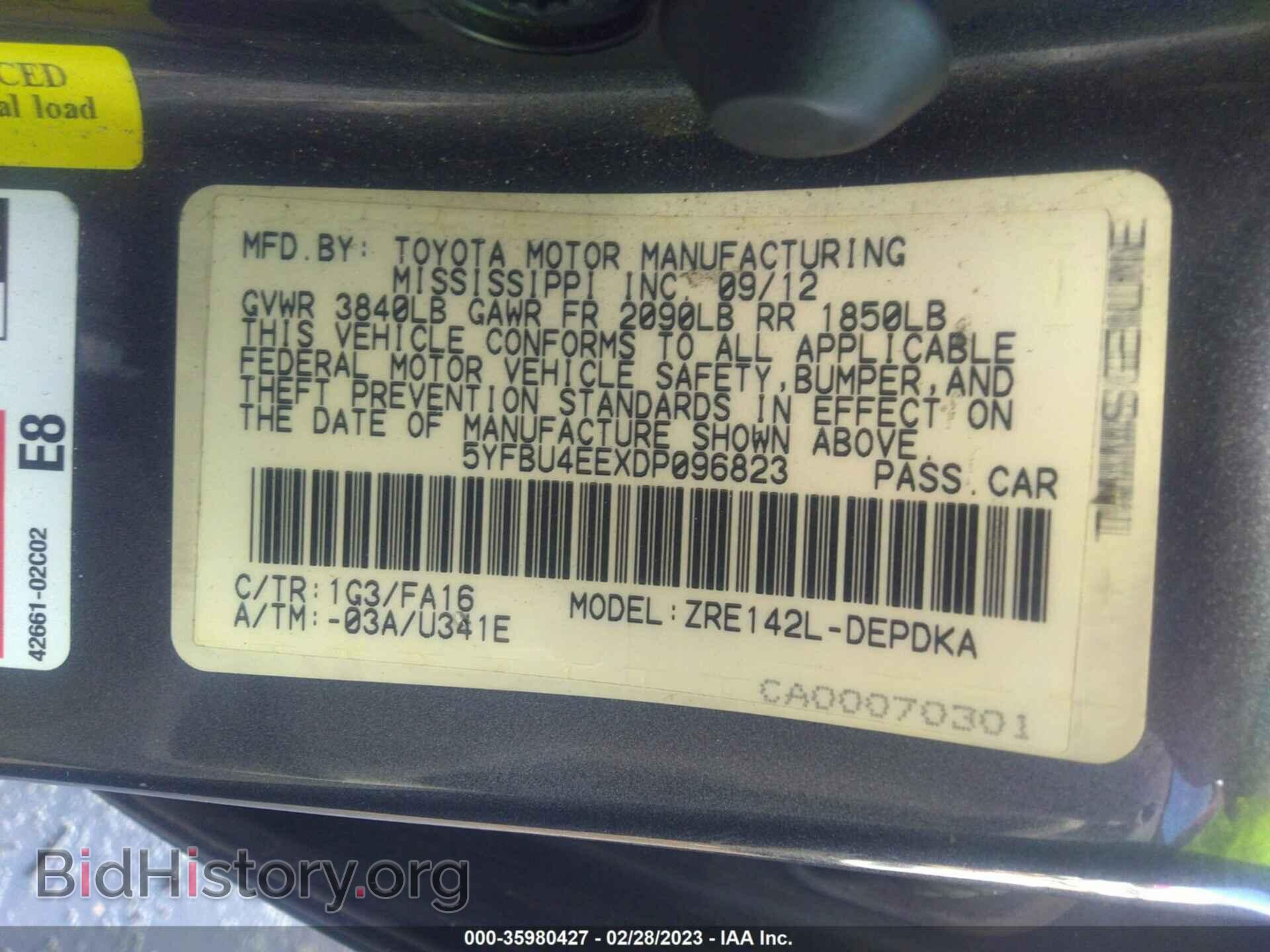 2013 TOYOTA COROLLA - VIN: 5YFBU4EEXDP096823 - Photo 9