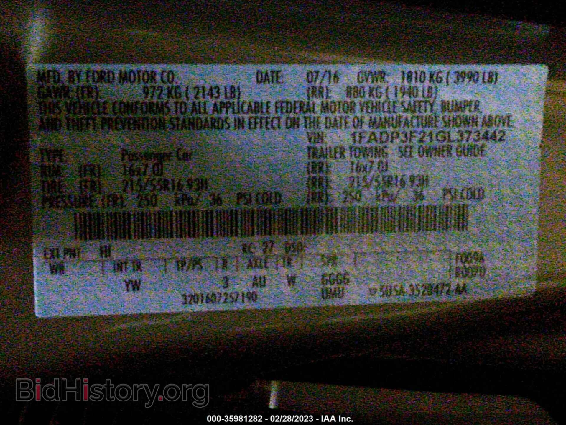 2016 FORD FOCUS - VIN: 1FADP3F21GL373442 - Фото 9