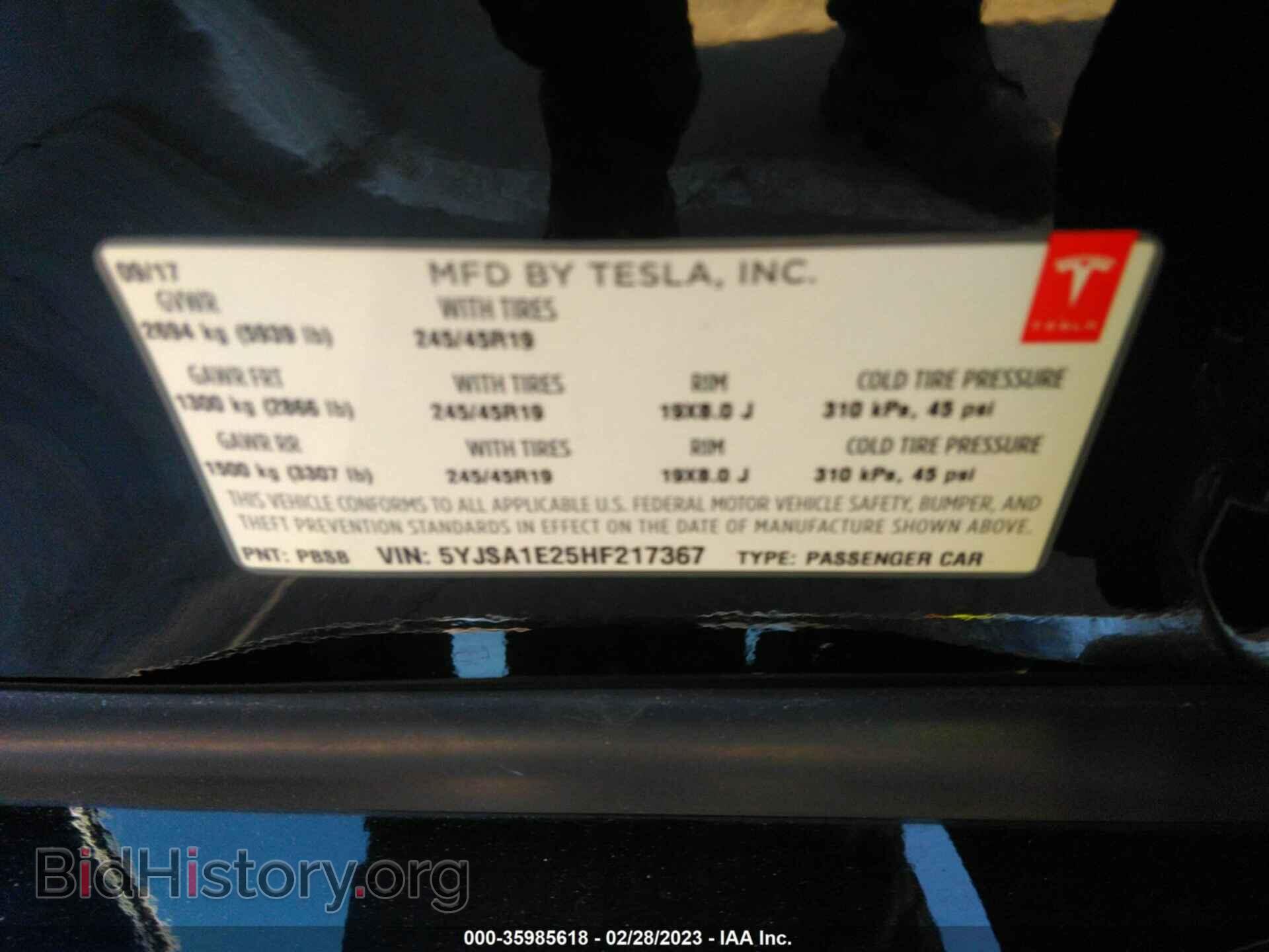 2017 TESLA MODEL S - VIN: 5YJSA1E25HF217367 - Photo 9