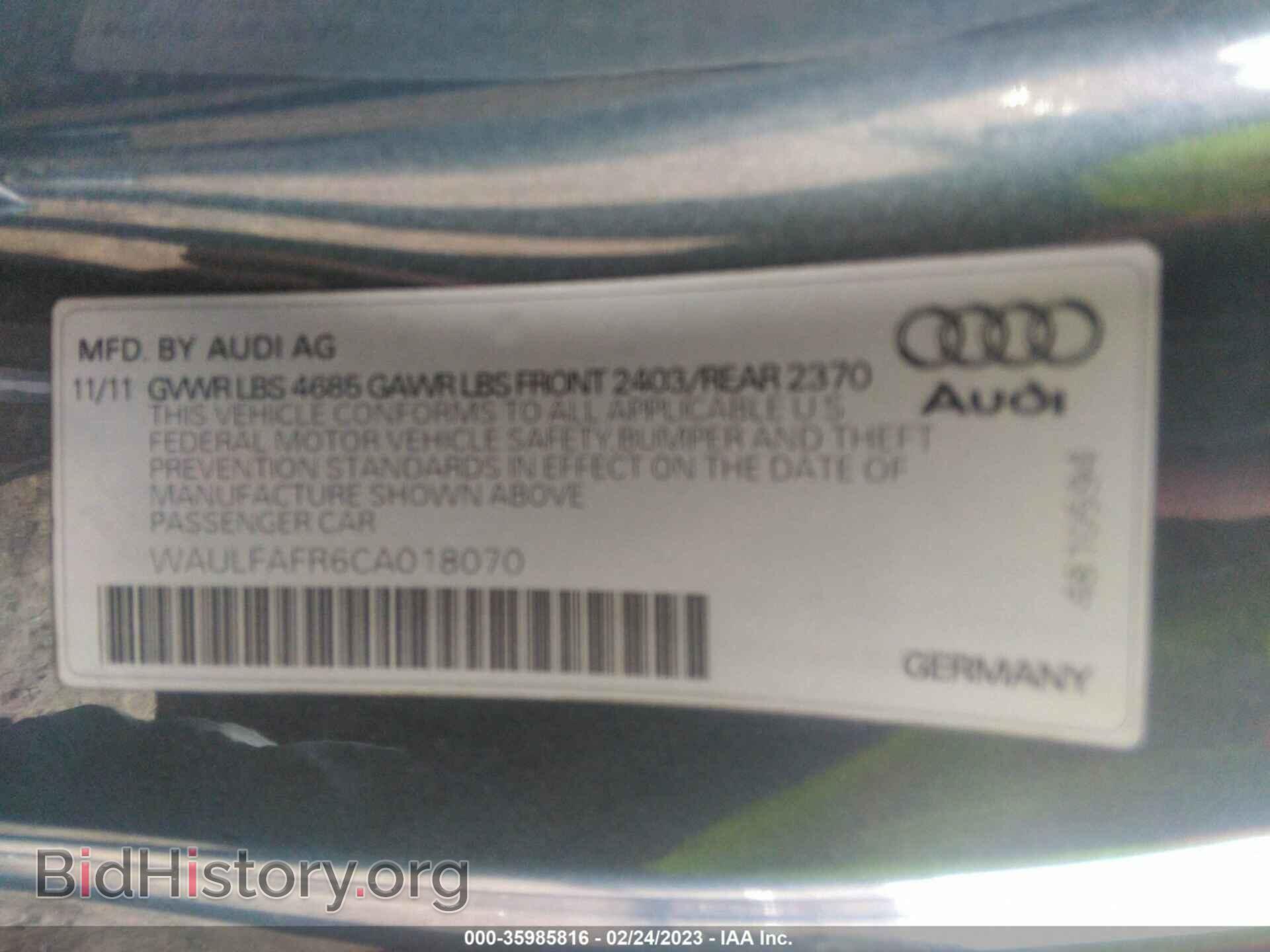 2012 AUDI A5 - VIN: WAULFAFR6CA018070 - Photo 9