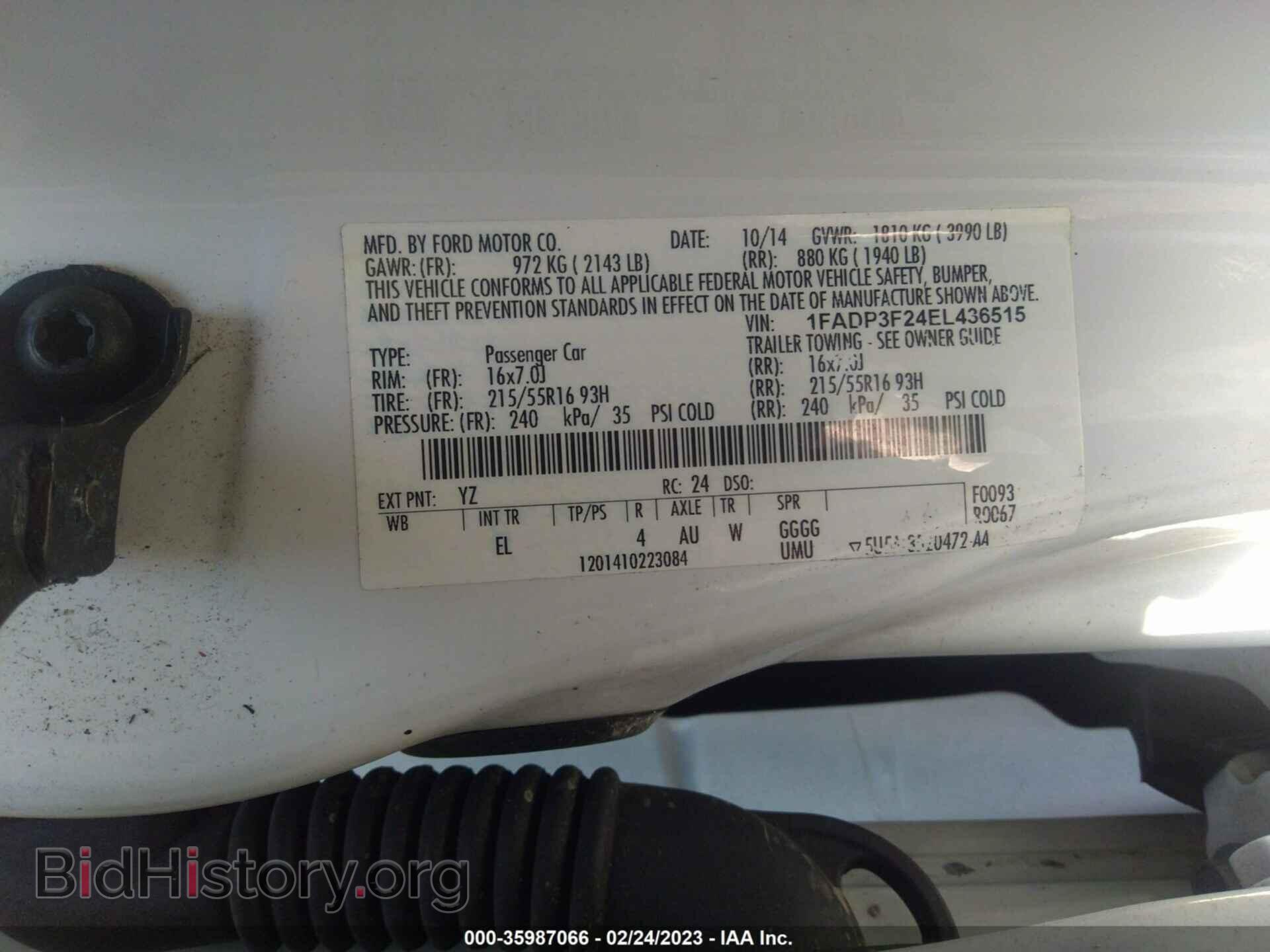 2014 FORD FOCUS - VIN: 1FADP3F24EL436515 - Фото 9
