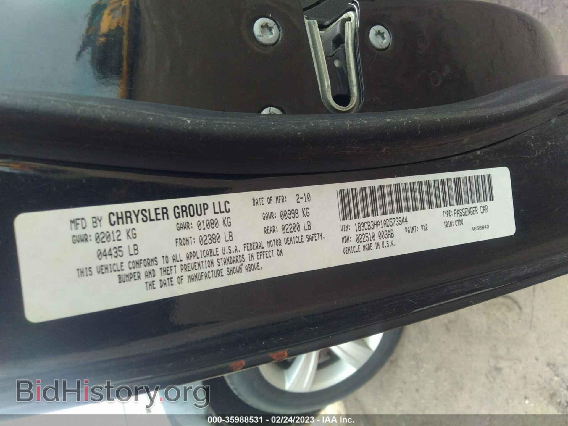 2010 DODGE CALIBER - VIN: 1B3CB3HA1AD573944 - Фото 9