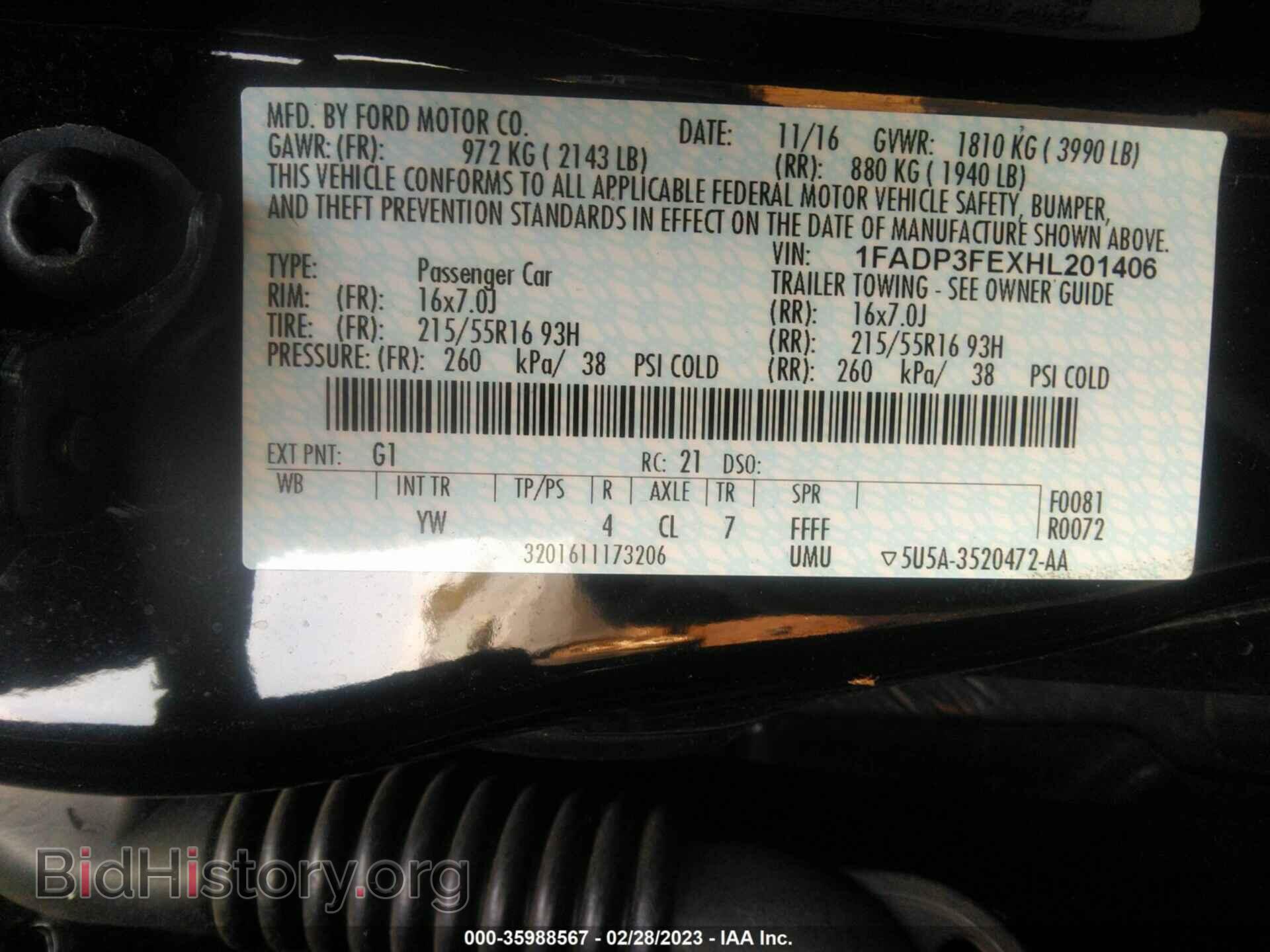 2017 FORD FOCUS - VIN: 1FADP3FEXHL201406 - Photo 9