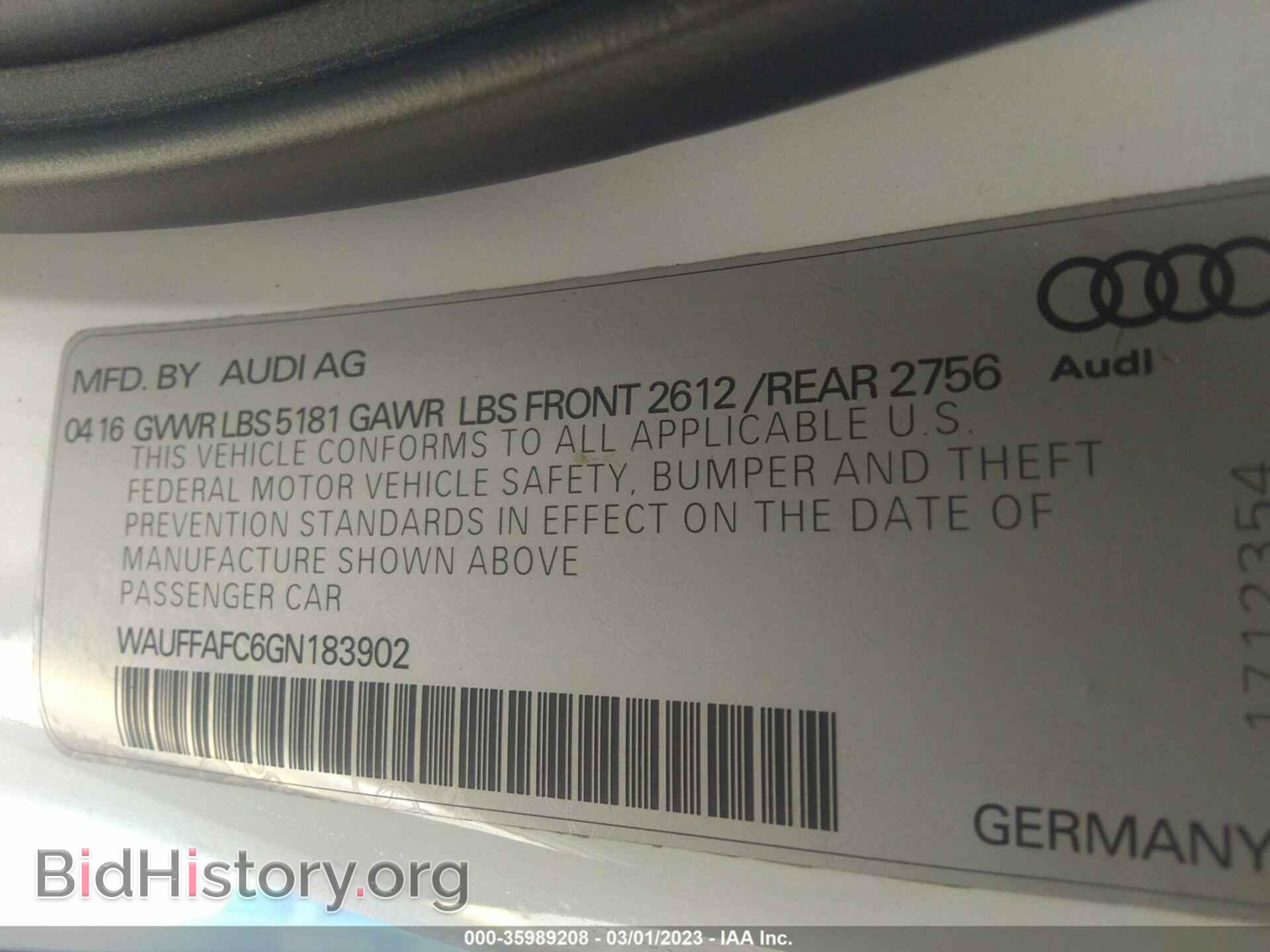 2016 AUDI A6 - VIN: WAUFFAFC6GN183902 - Фото 9