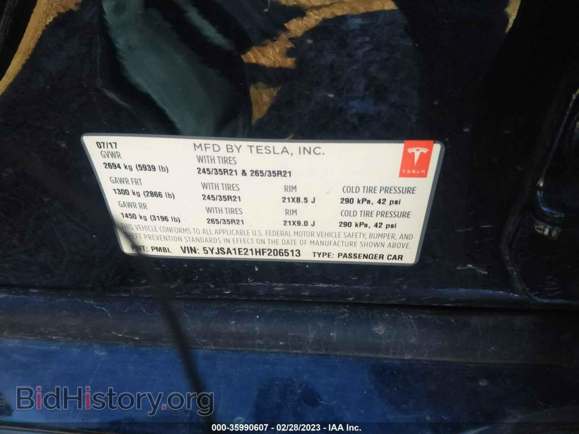 2017 TESLA MODEL S - VIN: 5YJSA1E21HF206513 - Photo 9