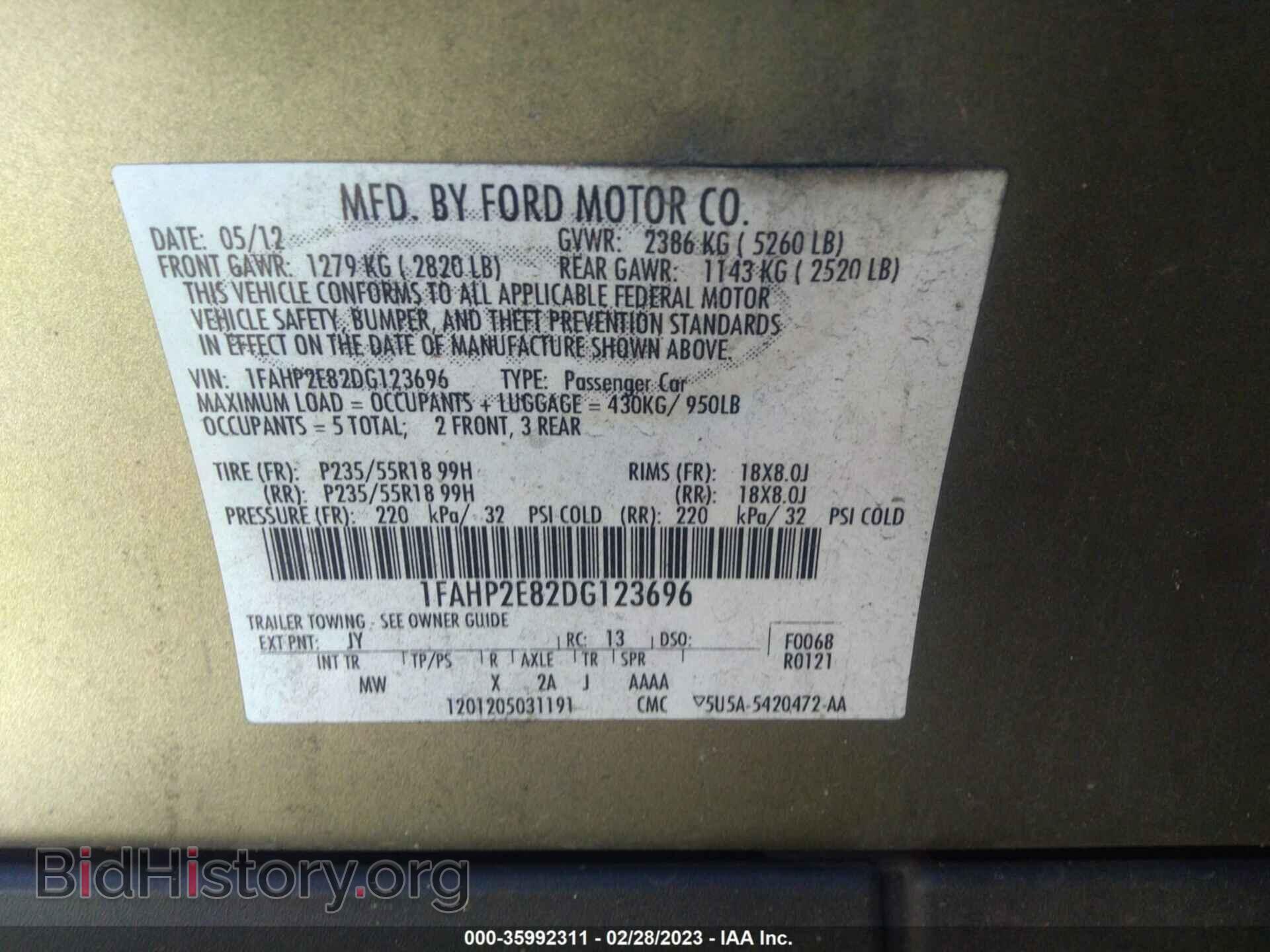 2013 FORD TAURUS - VIN: 1FAHP2E82DG123696 - Photo 9