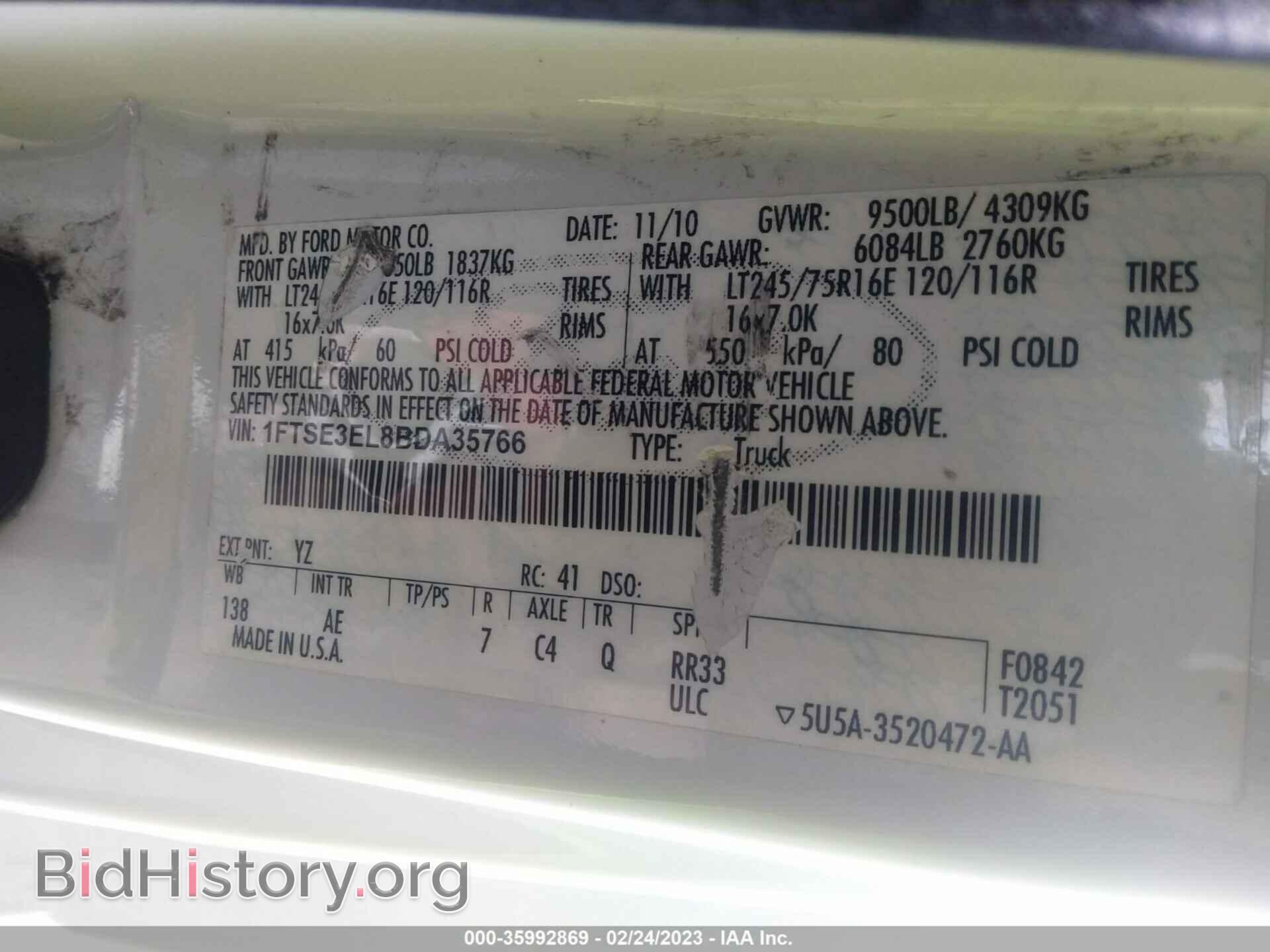 2011 FORD ECONOLINE CARGO VAN - VIN: 1FTSE3EL8BDA35766 - Фото 9