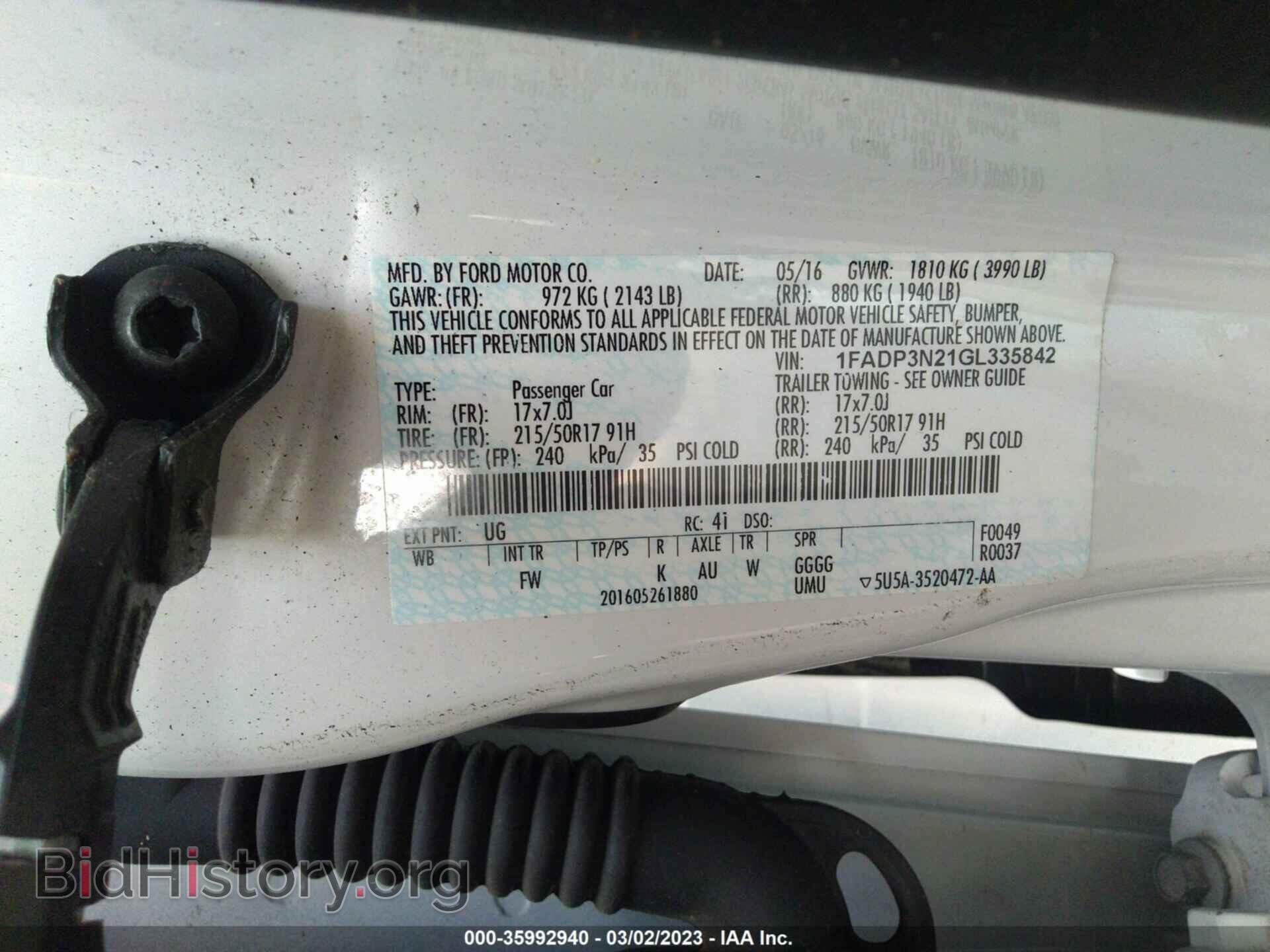 2016 FORD FOCUS - VIN: 1FADP3N21GL335842 - Фото 9