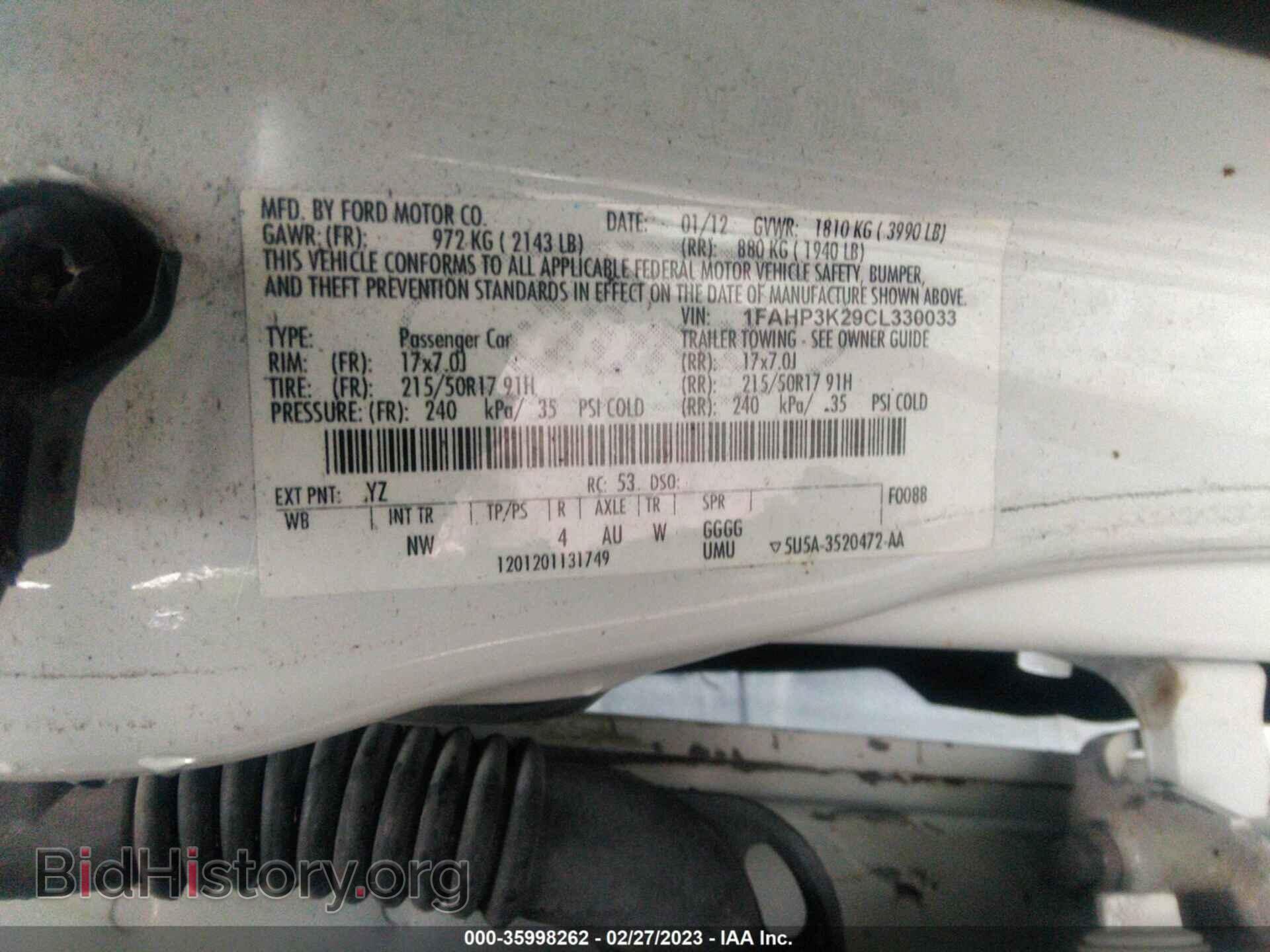 2012 FORD FOCUS - VIN: 1FAHP3K29CL330033 - Photo 9