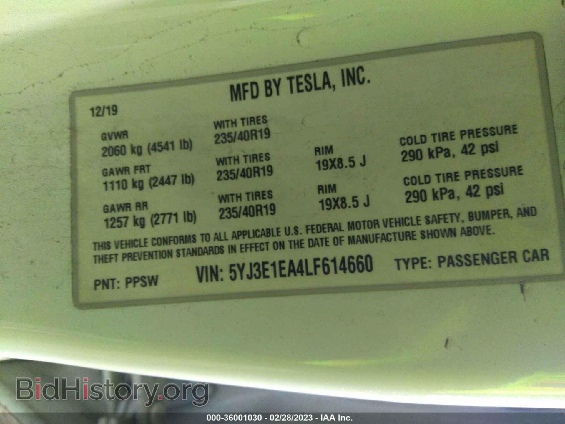 2020 TESLA MODEL 3 - VIN: 5YJ3E1EA4LF614660 - Photo 9
