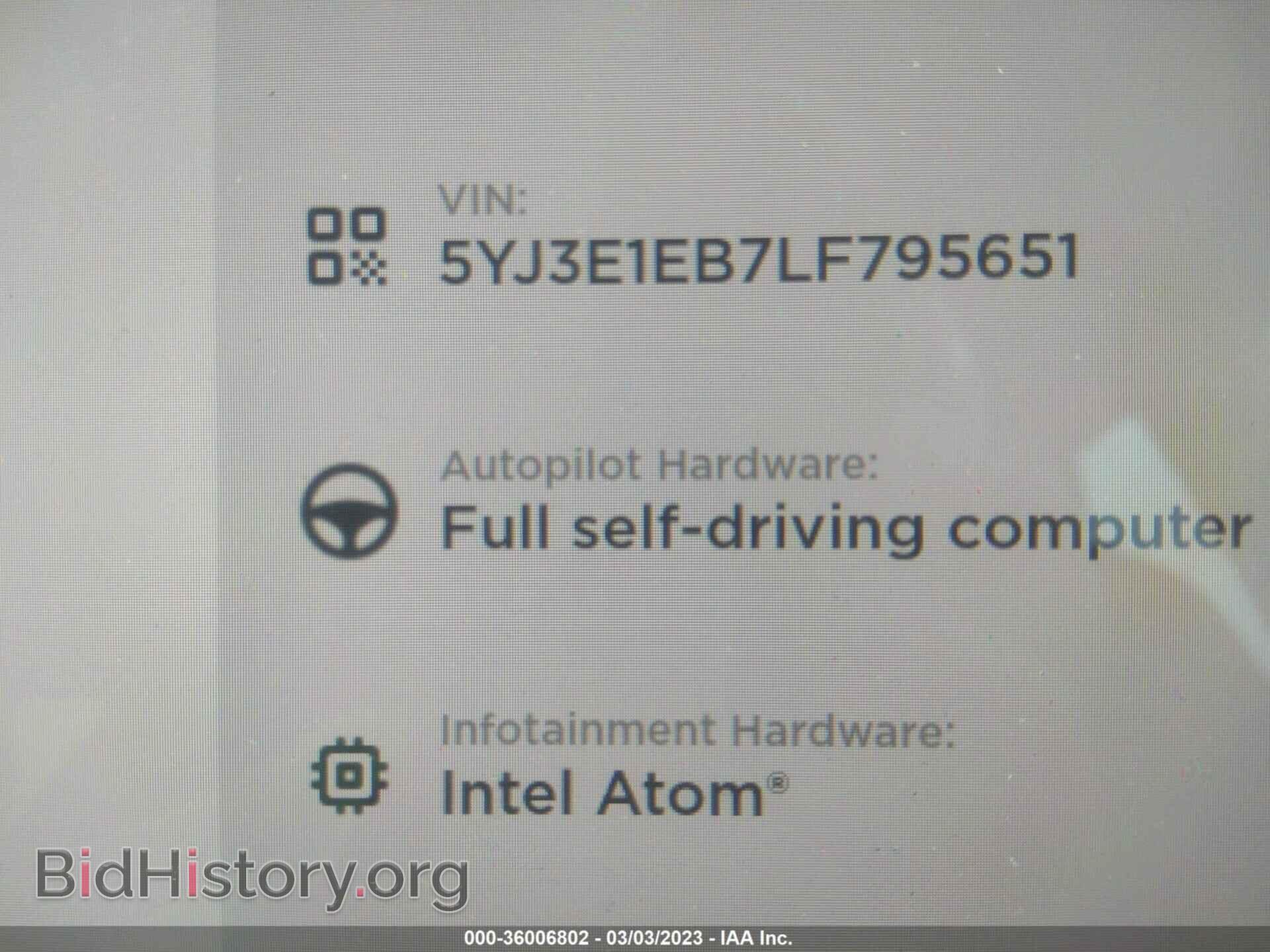 2020 TESLA MODEL 3 - VIN: 5YJ3E1EB7LF795651 - Photo 9