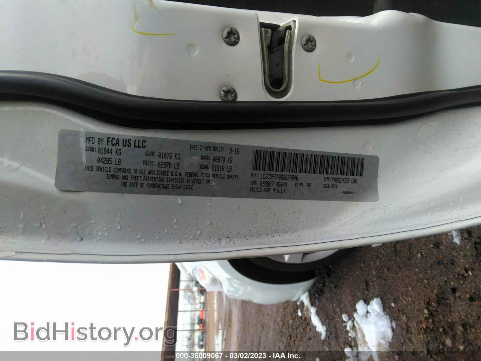 2016 DODGE DART - VIN: 1C3CDFFA0GD820848 - Фото 9