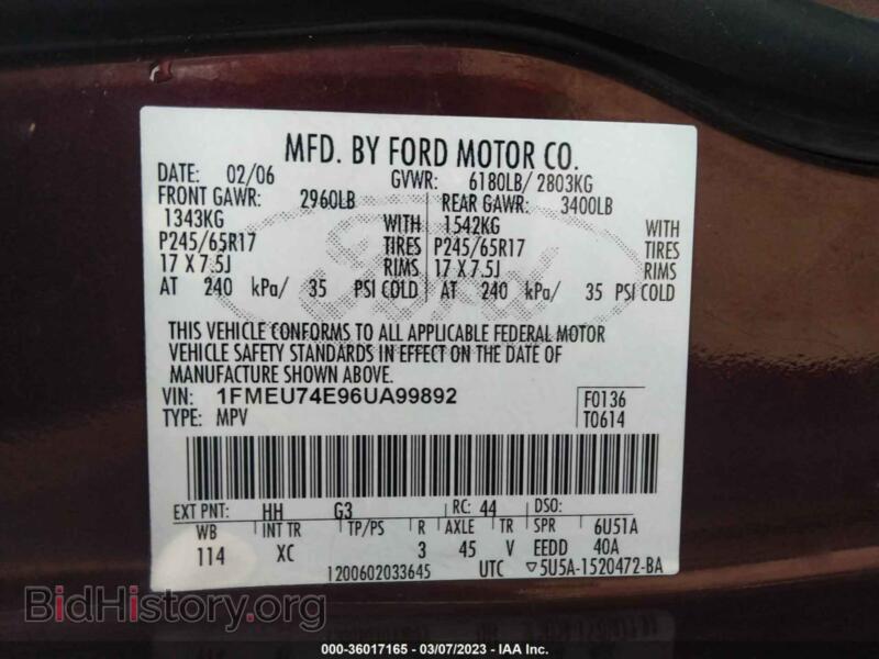 2006 Ford EXPLORER (VIN 1FMEU74E96UA99892) — photo 9 of 12