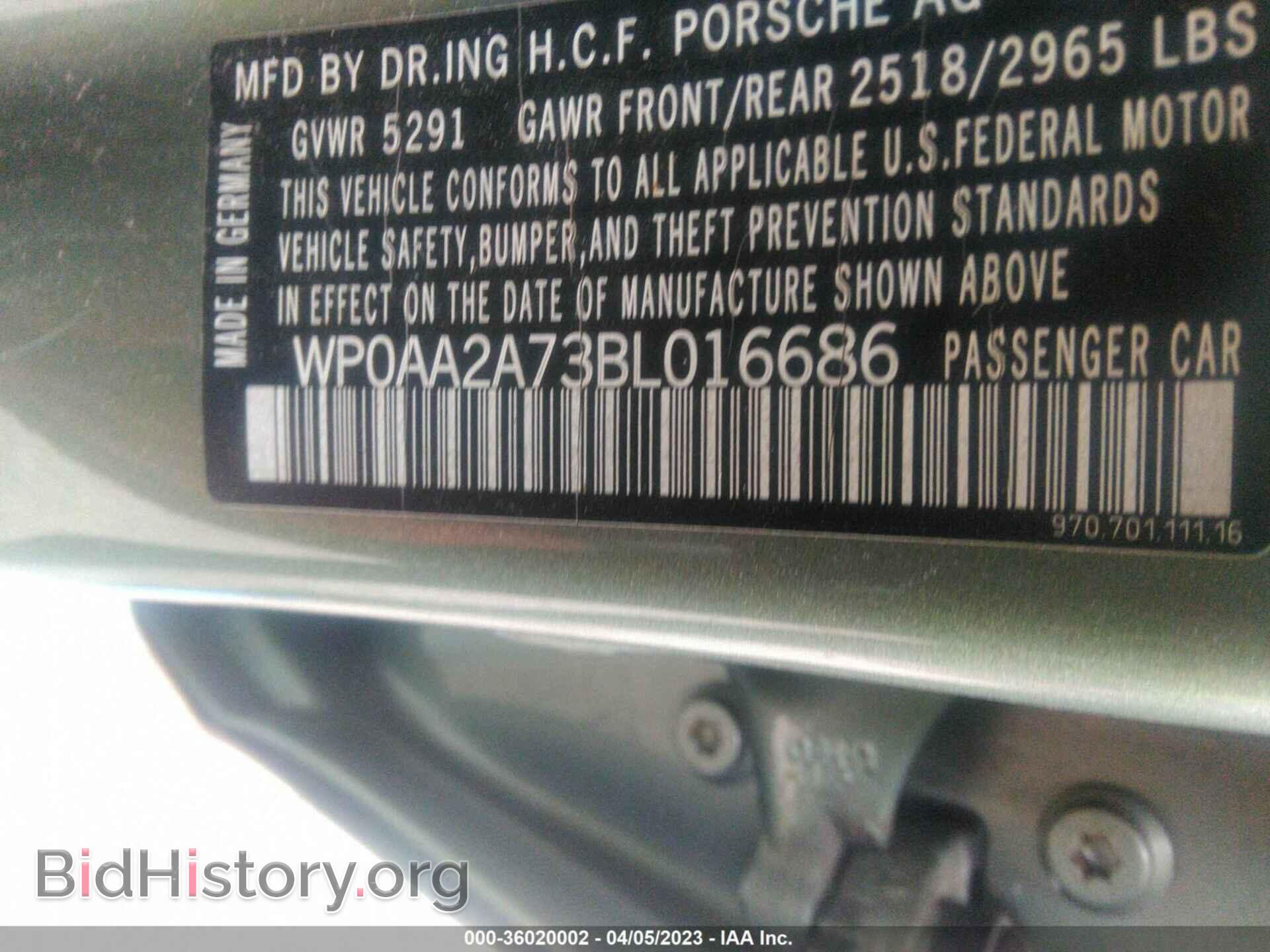 2011 PORSCHE PANAMERA - VIN: WP0AA2A73BL016686 - Фото 9