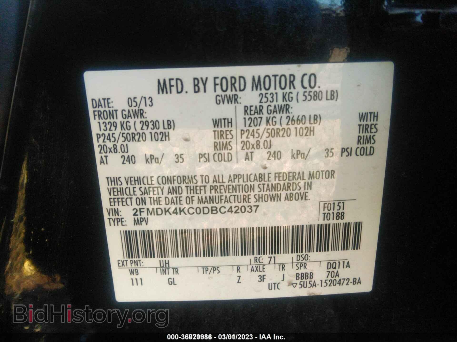 2013 FORD EDGE - VIN: 2FMDK4KC0DBC42037 - Photo 9