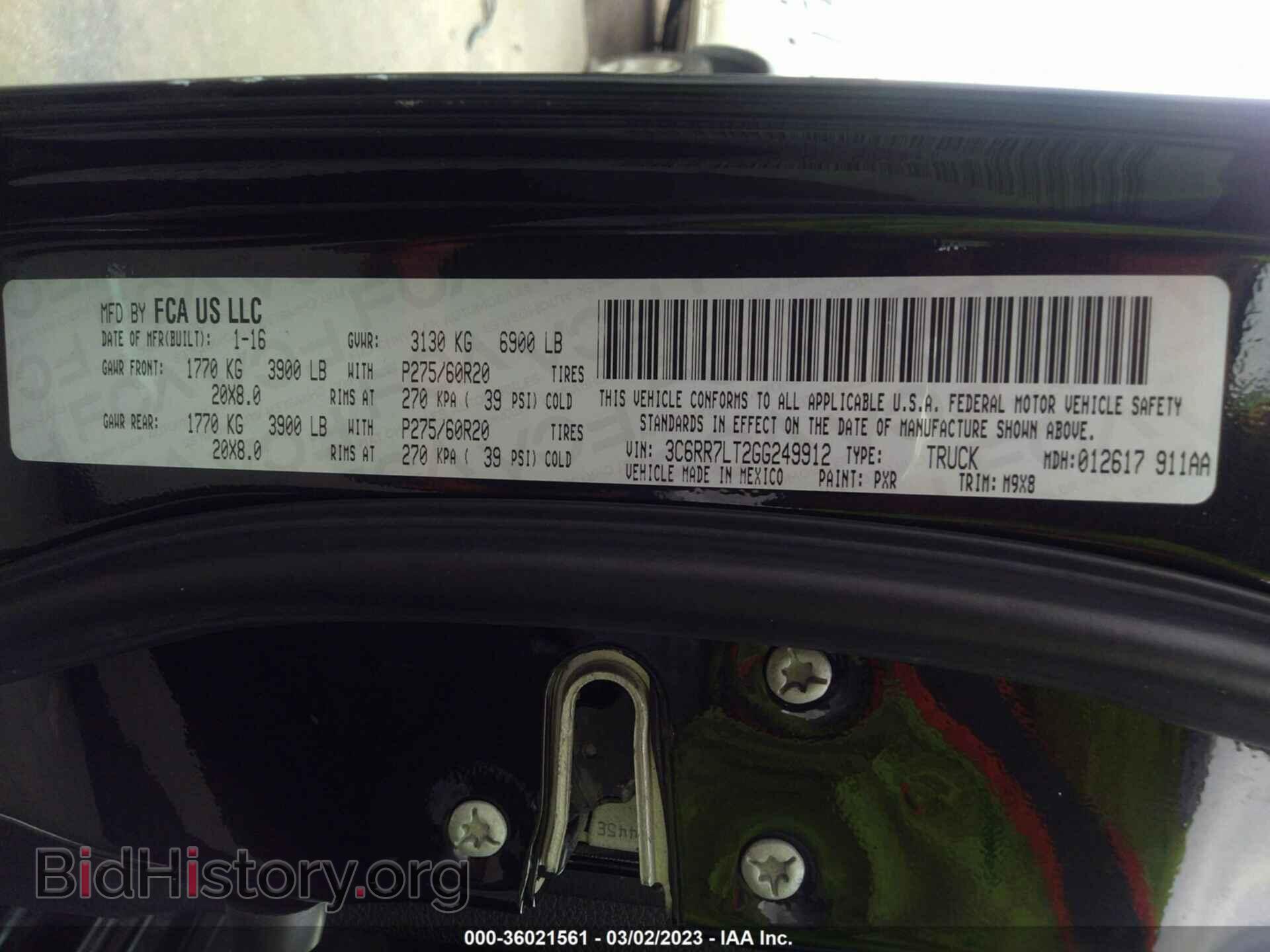 2016 RAM 1500 - VIN: 3C6RR7LT2GG249912 - Фото 9