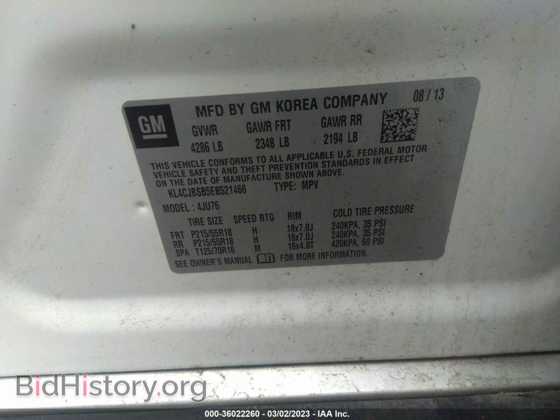 2014 BUICK ENCORE - VIN: KL4CJBSB5EB521466 - Photo 9