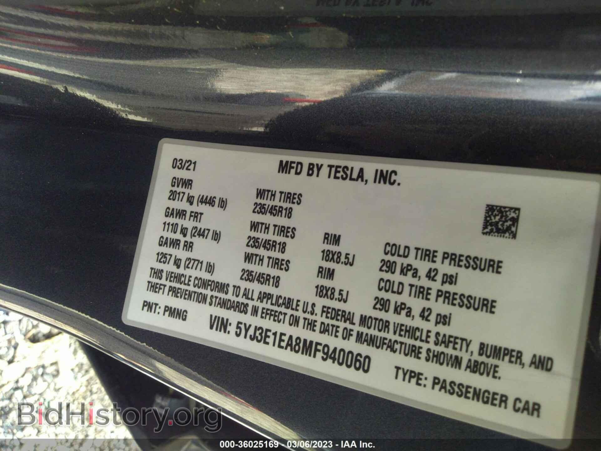 2021 TESLA MODEL 3 - VIN: 5YJ3E1EA8MF940060 - Photo 9