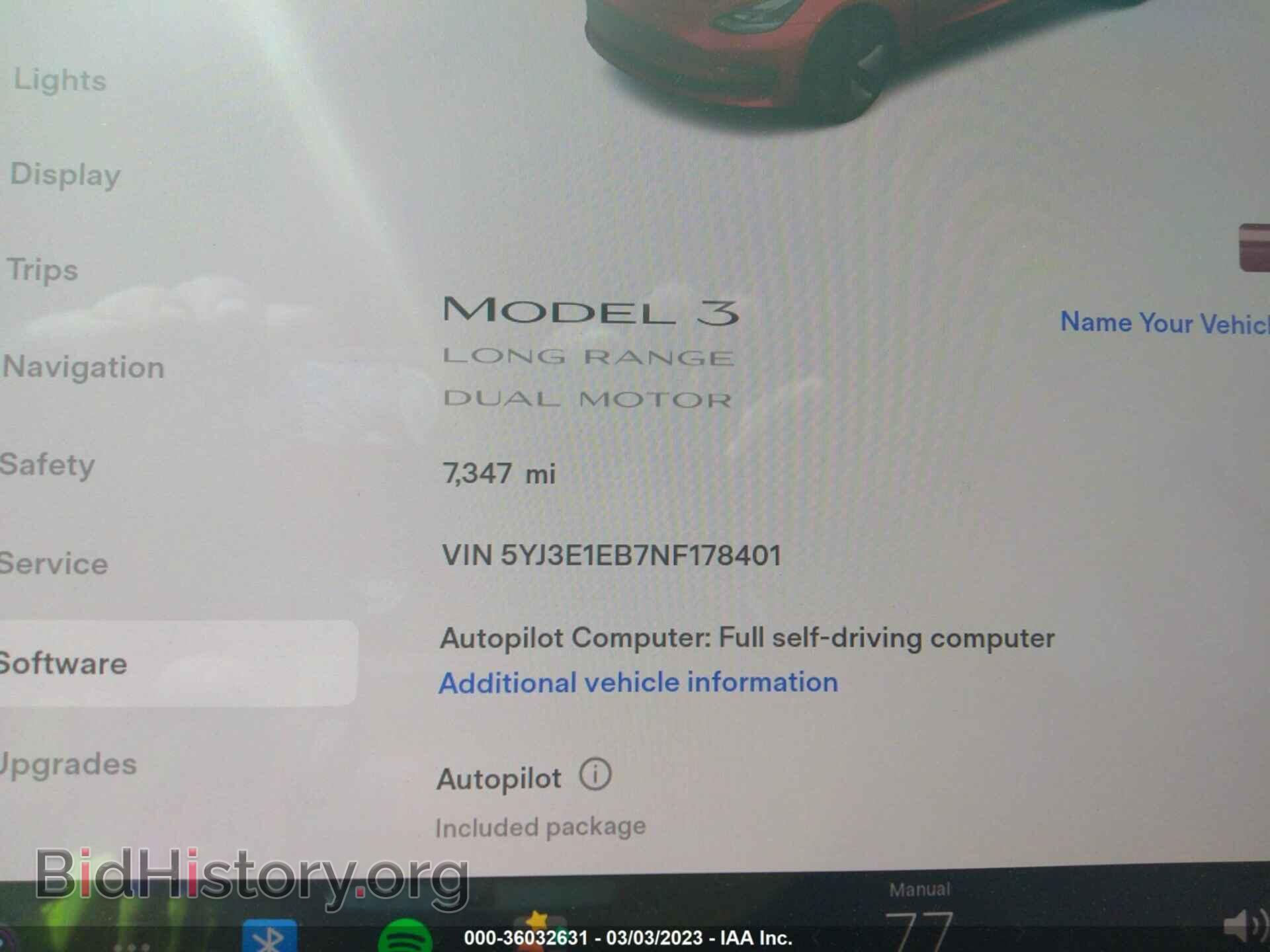 2022 TESLA MODEL 3 - VIN: 5YJ3E1EB7NF178401 - Photo 7