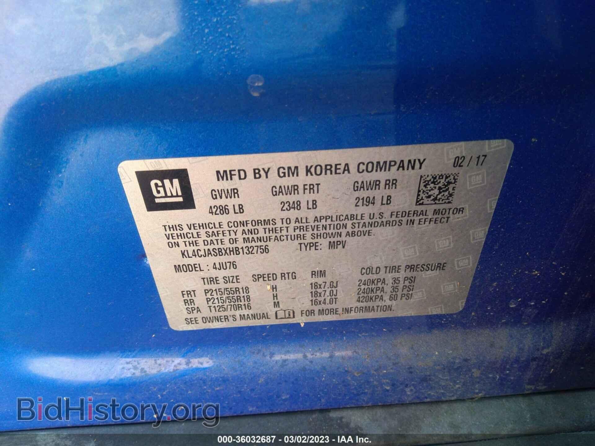 2017 BUICK ENCORE - VIN: KL4CJASBXHB132756 - Photo 9