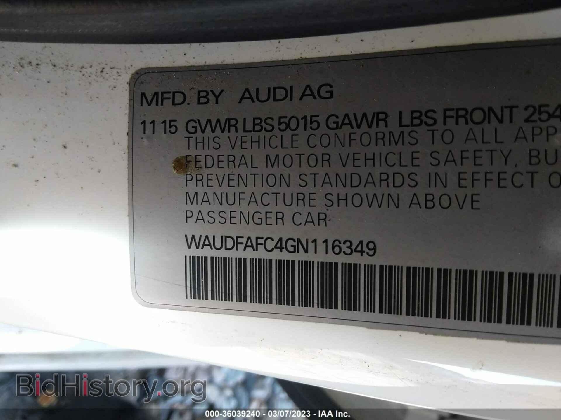 2016 AUDI A6 - VIN: WAUDFAFC4GN116349 - Фото 9