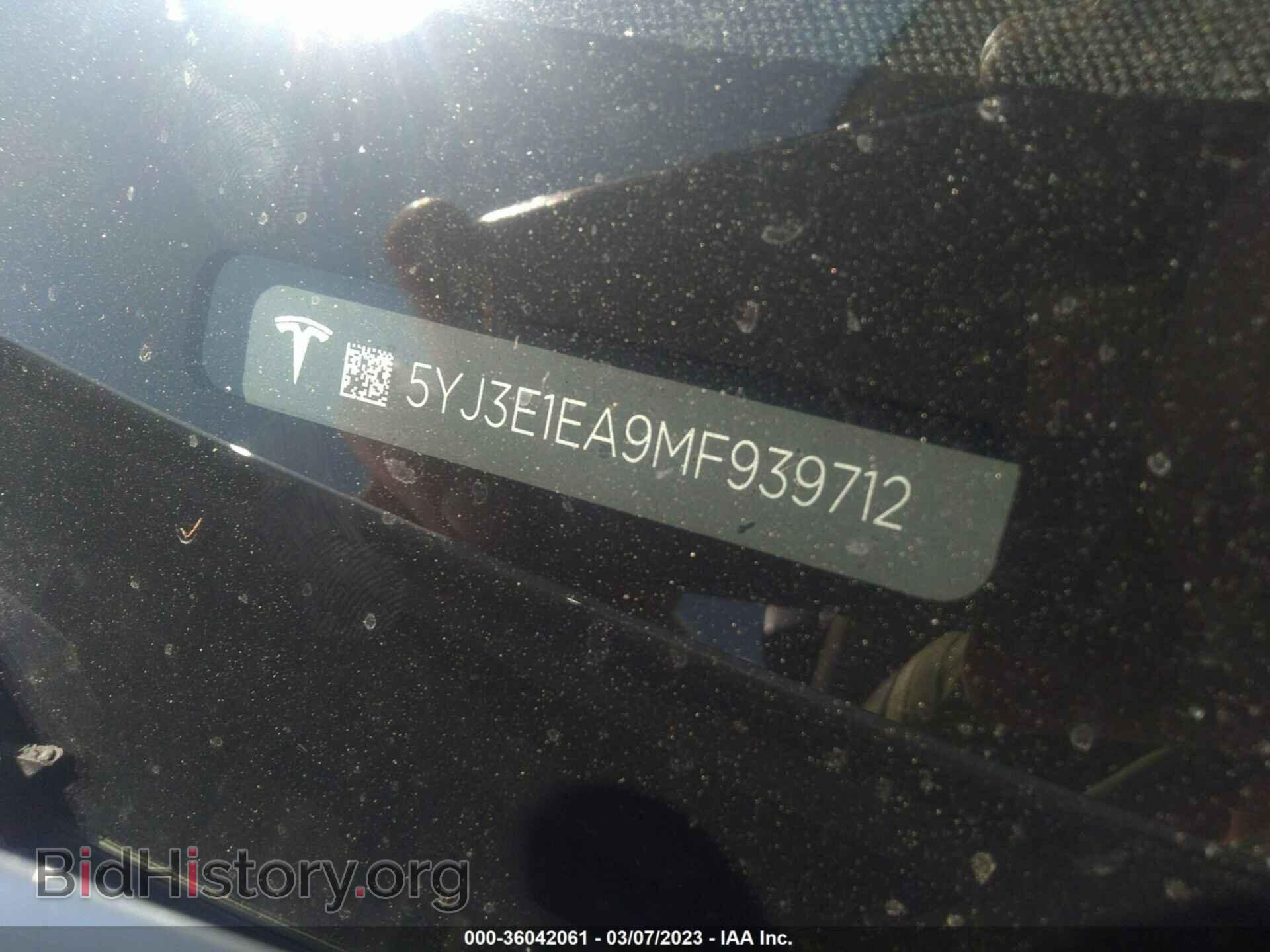 2021 TESLA MODEL 3 - VIN: 5YJ3E1EA9MF939712 - Фото 9