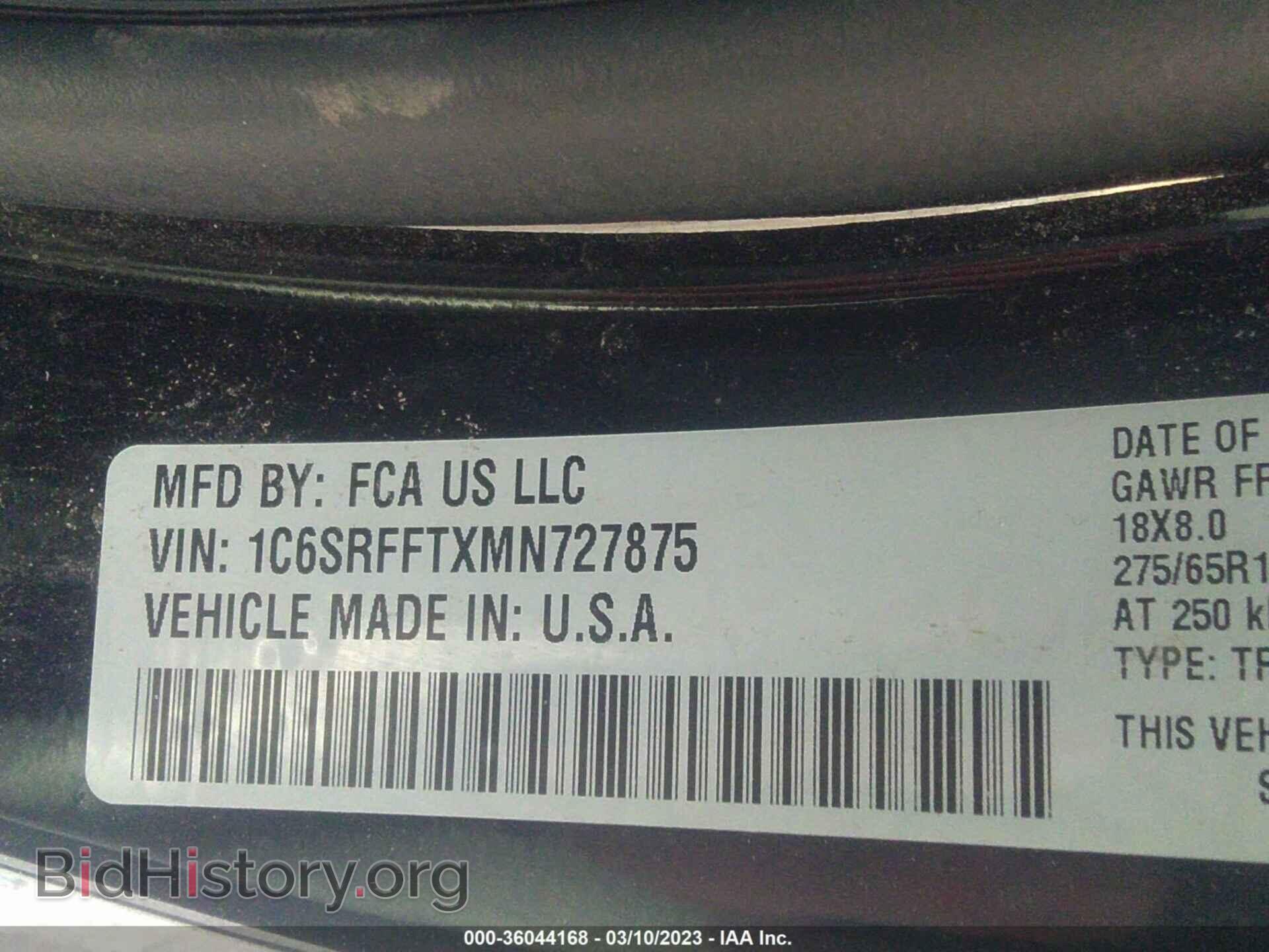 2021 RAM 1500 - VIN: 1C6SRFFTXMN727875 - Фото 9