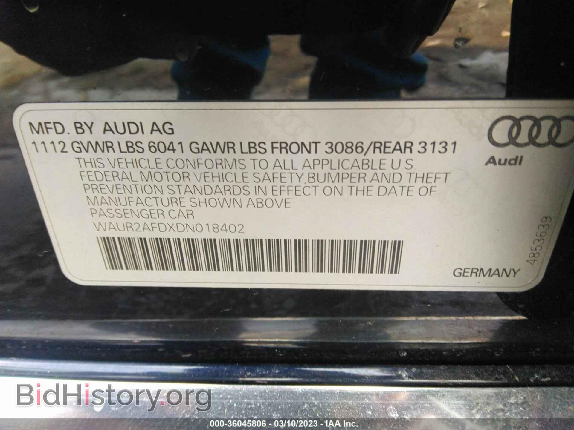 2013 AUDI A8 L - VIN: WAUR2AFDXDN018402 - Фото 9