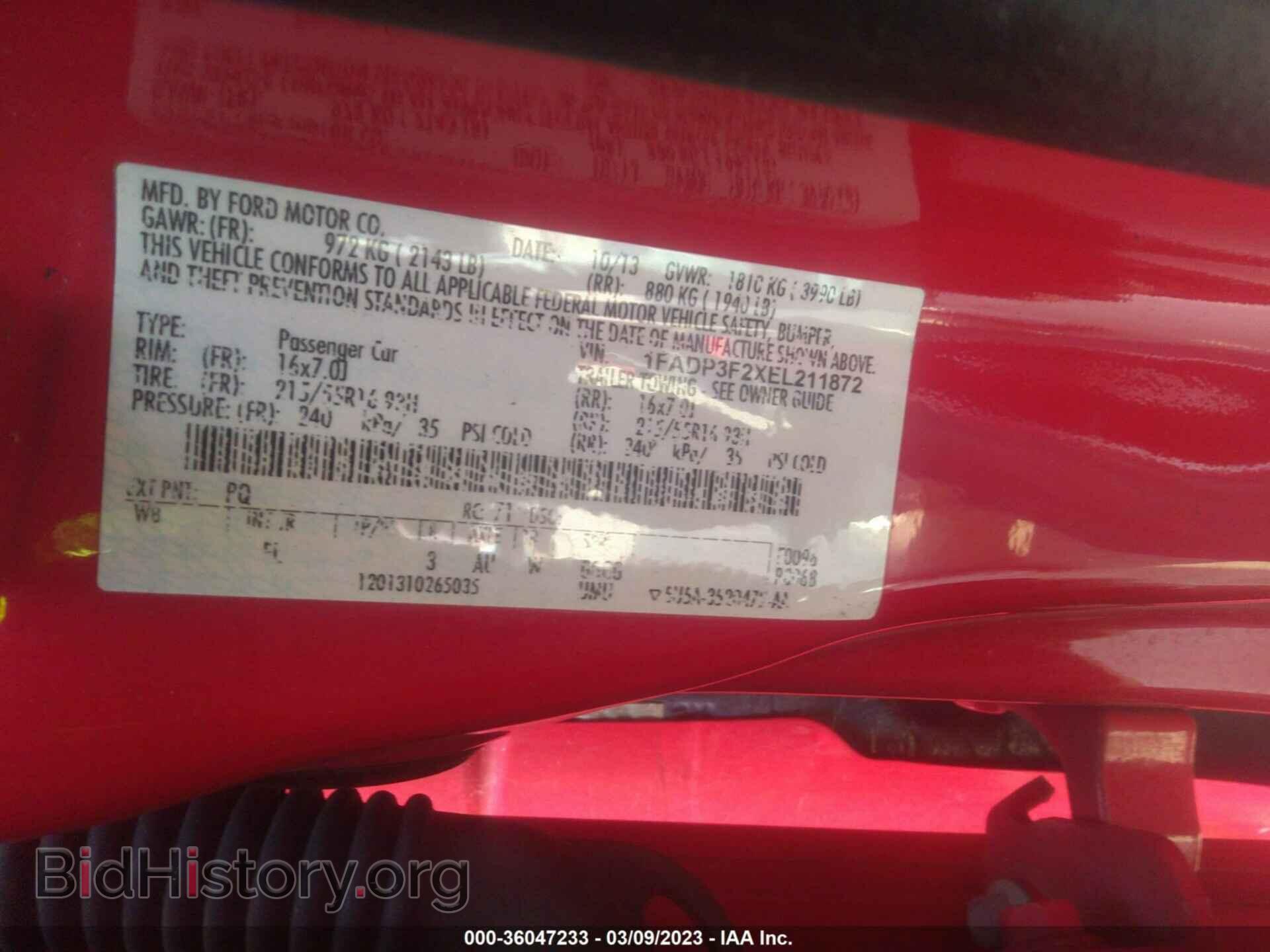 2014 FORD FOCUS - VIN: 1FADP3F2XEL211872 - Фото 9