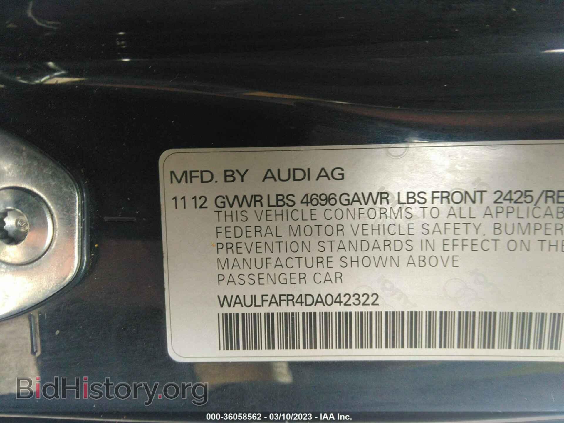 2013 AUDI A5 - VIN: WAULFAFR4DA042322 - Фото 9