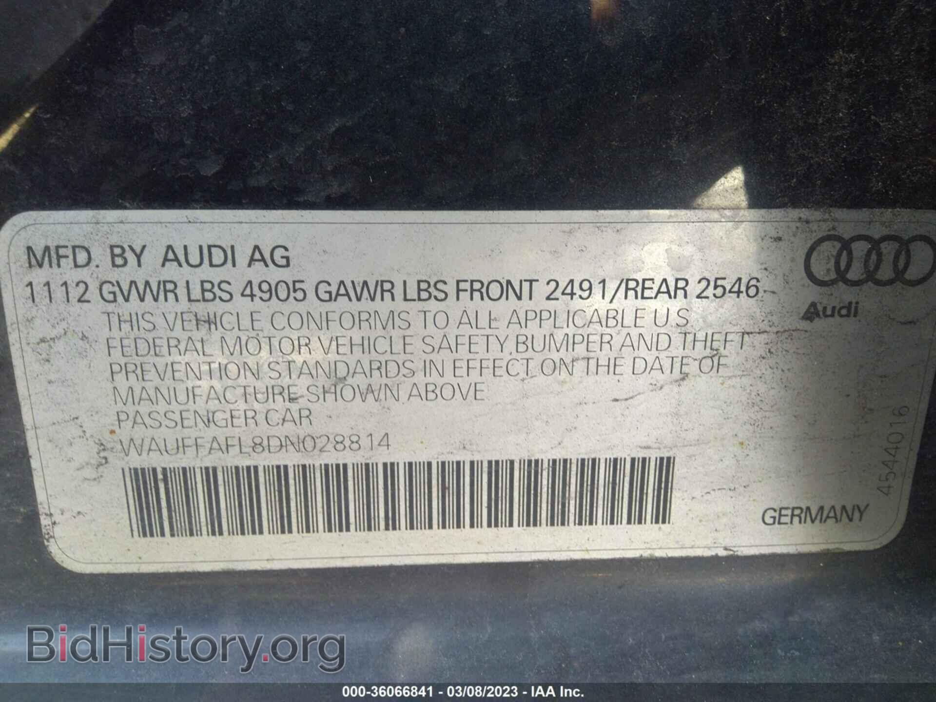 2013 AUDI A4 - VIN: WAUFFAFL8DN028814 - Photo 9