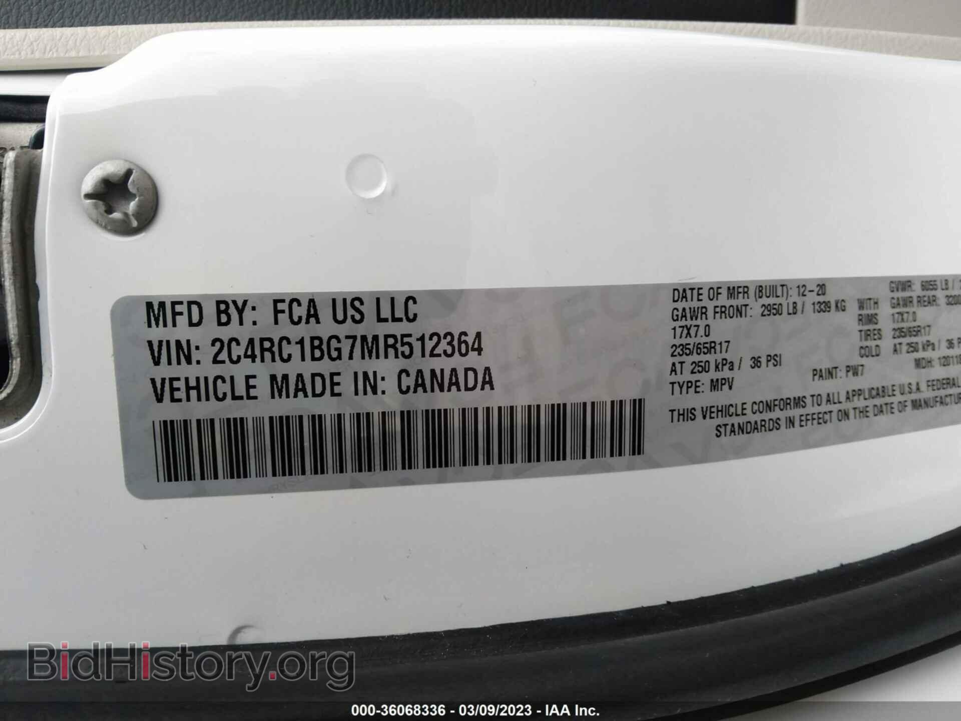 2021 CHRYSLER PACIFICA - VIN: 2C4RC1BG7MR512364 - Photo 9