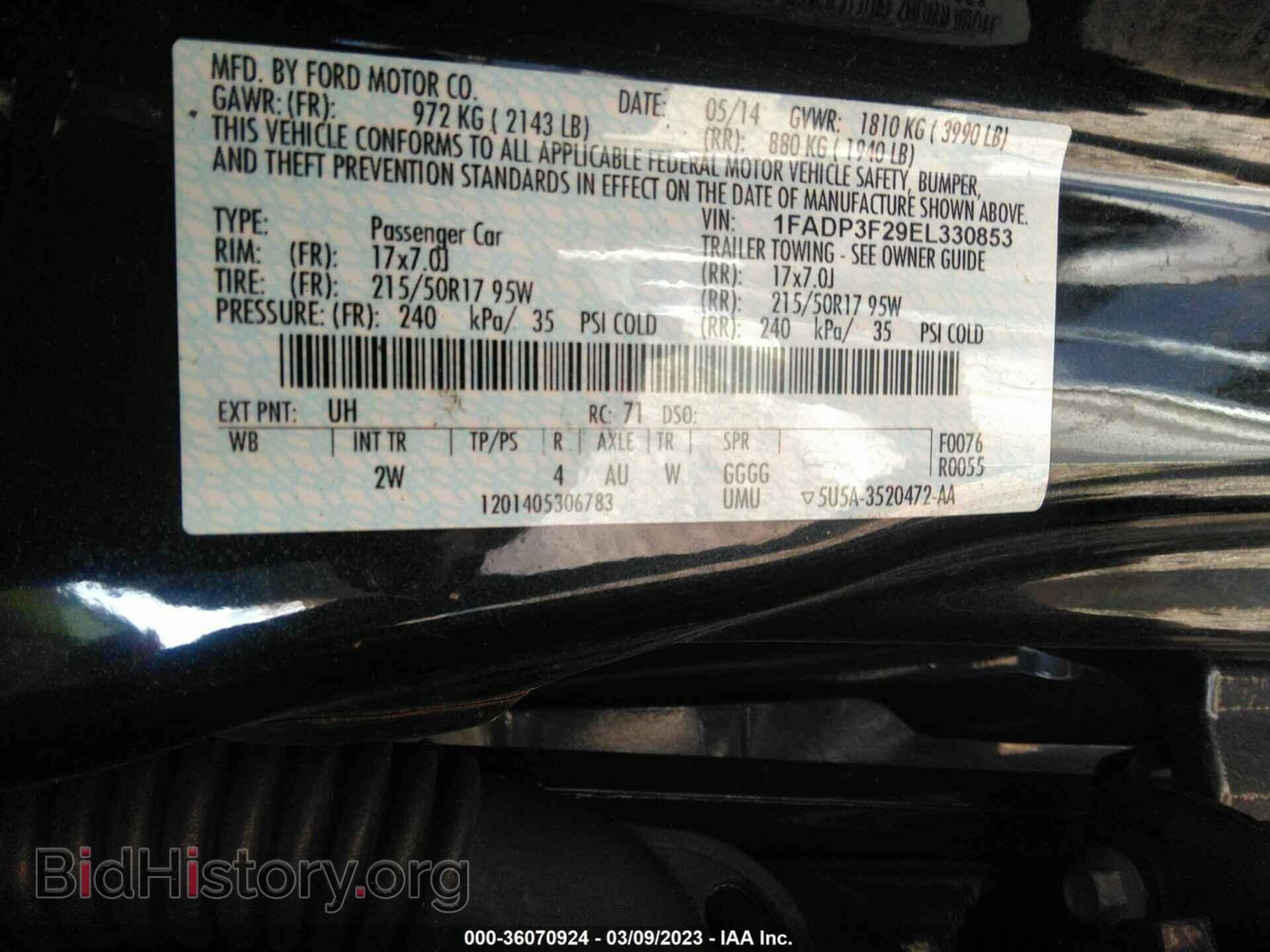 2014 FORD FOCUS - VIN: 1FADP3F29EL330853 - Photo 9