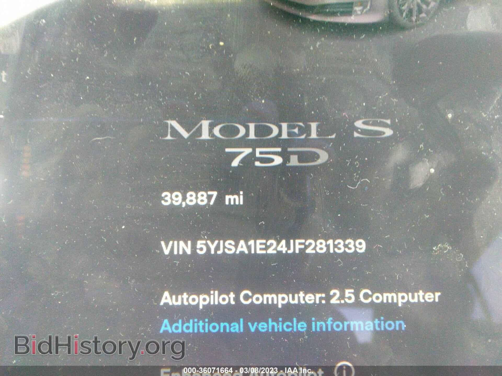 2018 TESLA MODEL S - VIN: 5YJSA1E24JF281339 - Фото 7