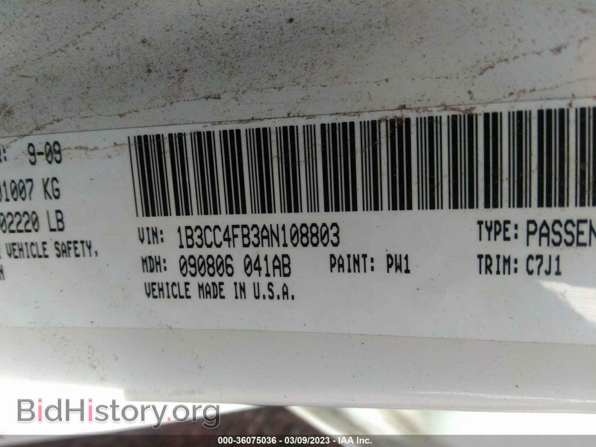 2010 DODGE AVENGER - VIN: 1B3CC4FB3AN108803 - Photo 9