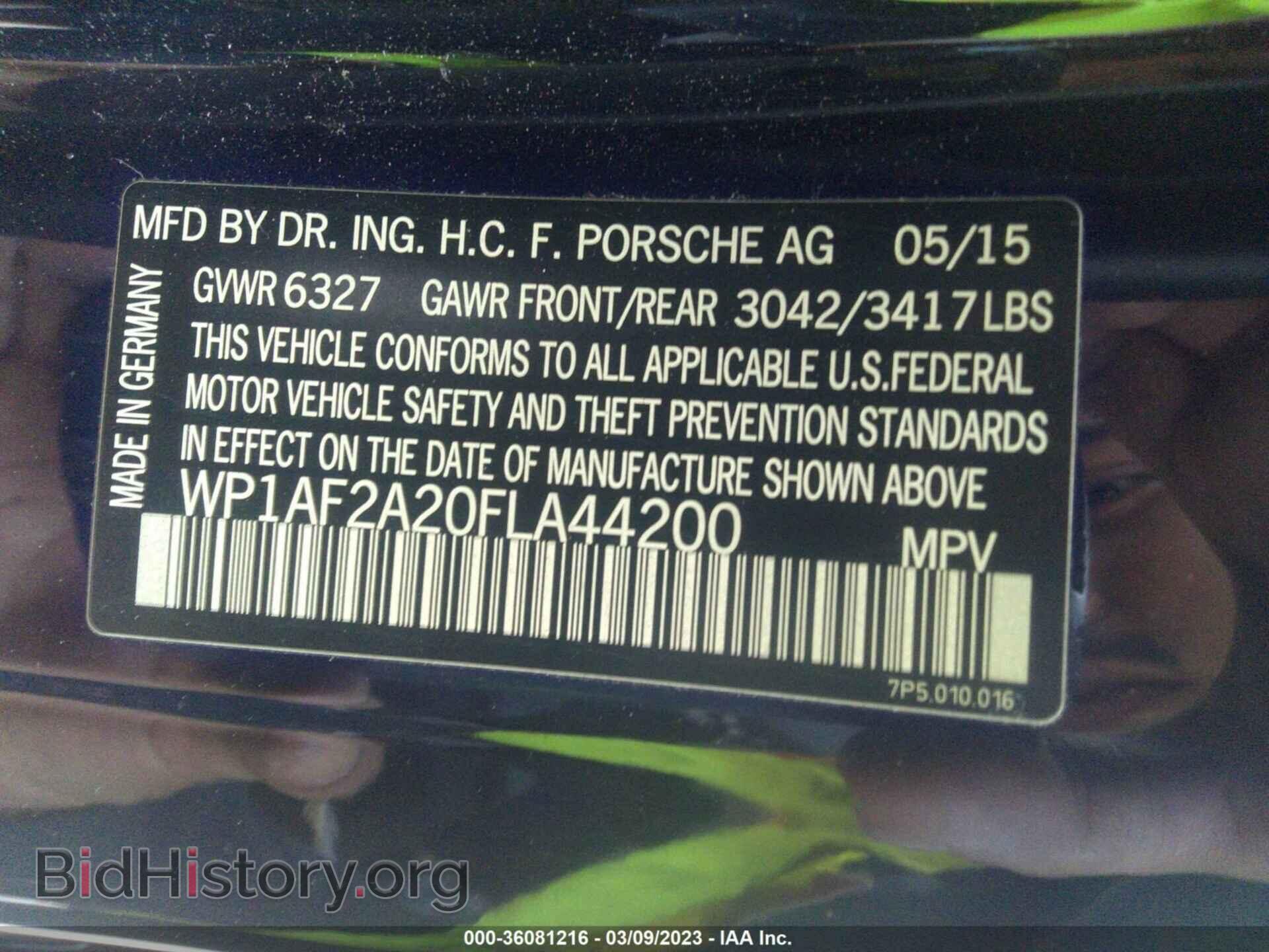 2015 PORSCHE CAYENNE - VIN: WP1AF2A20FLA44200 - Фото 9