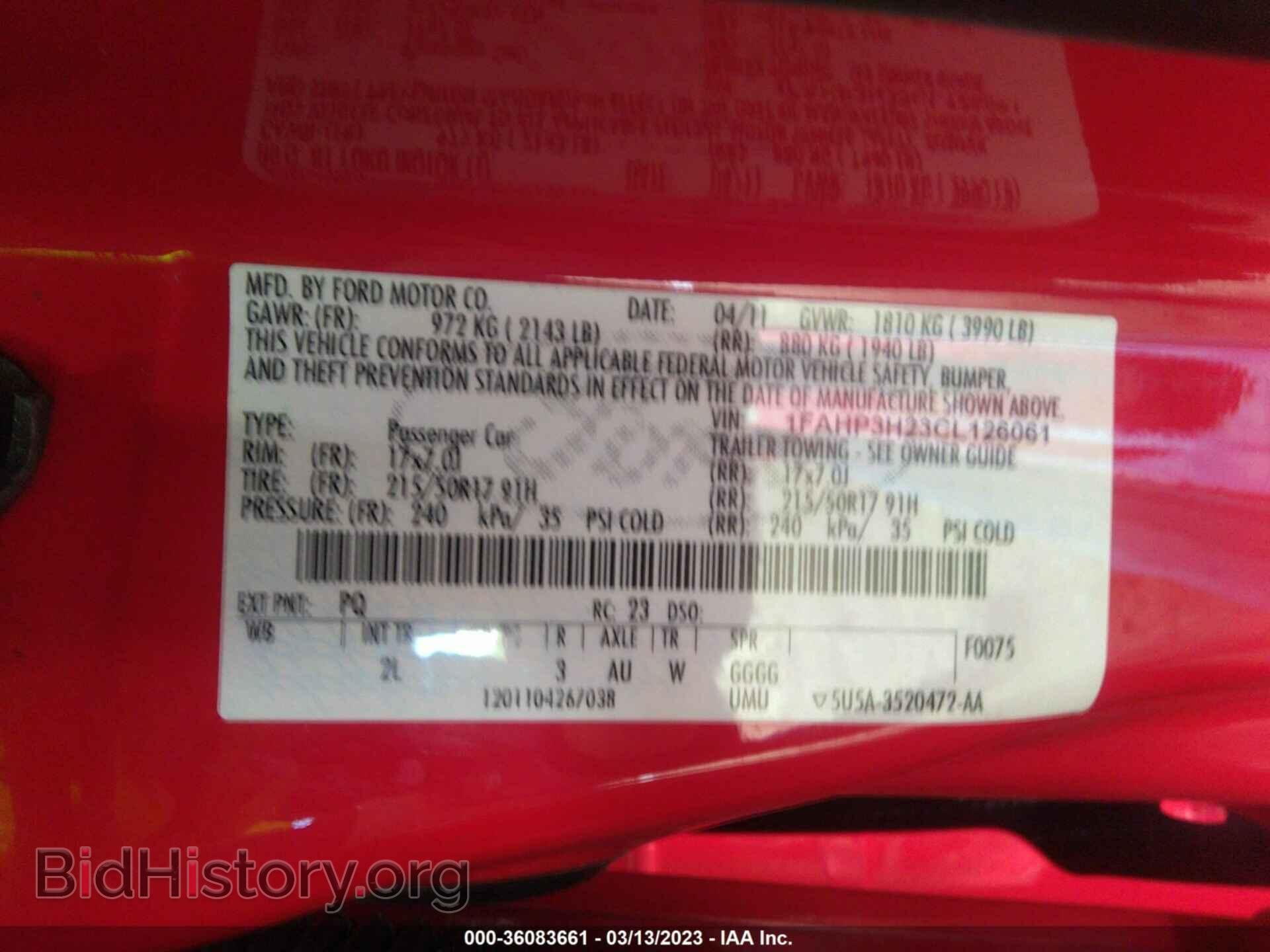 2012 FORD FOCUS - VIN: 1FAHP3H23CL126061 - Фото 9