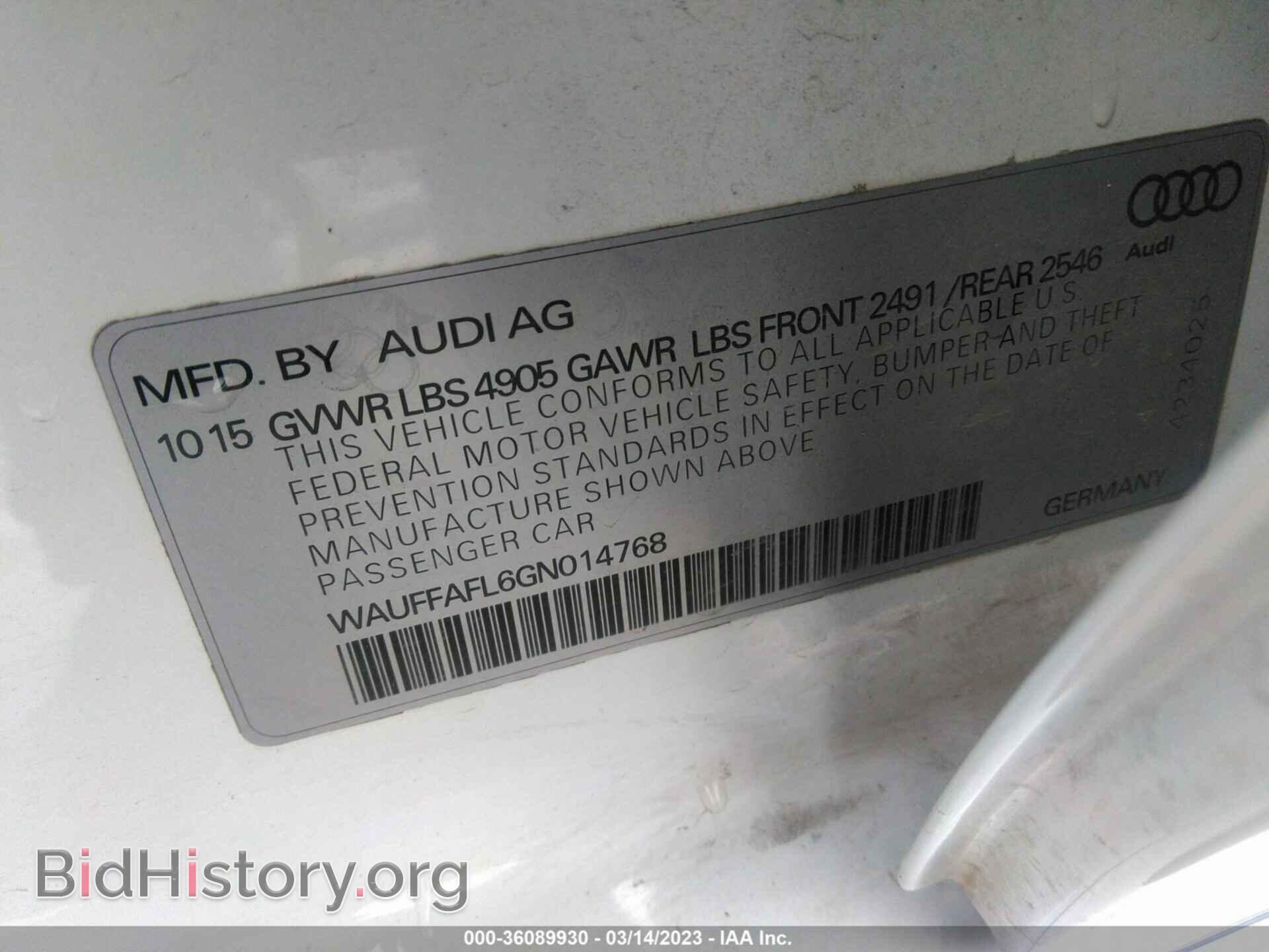 2016 AUDI A4 - VIN: WAUFFAFL6GN014768 - Photo 9