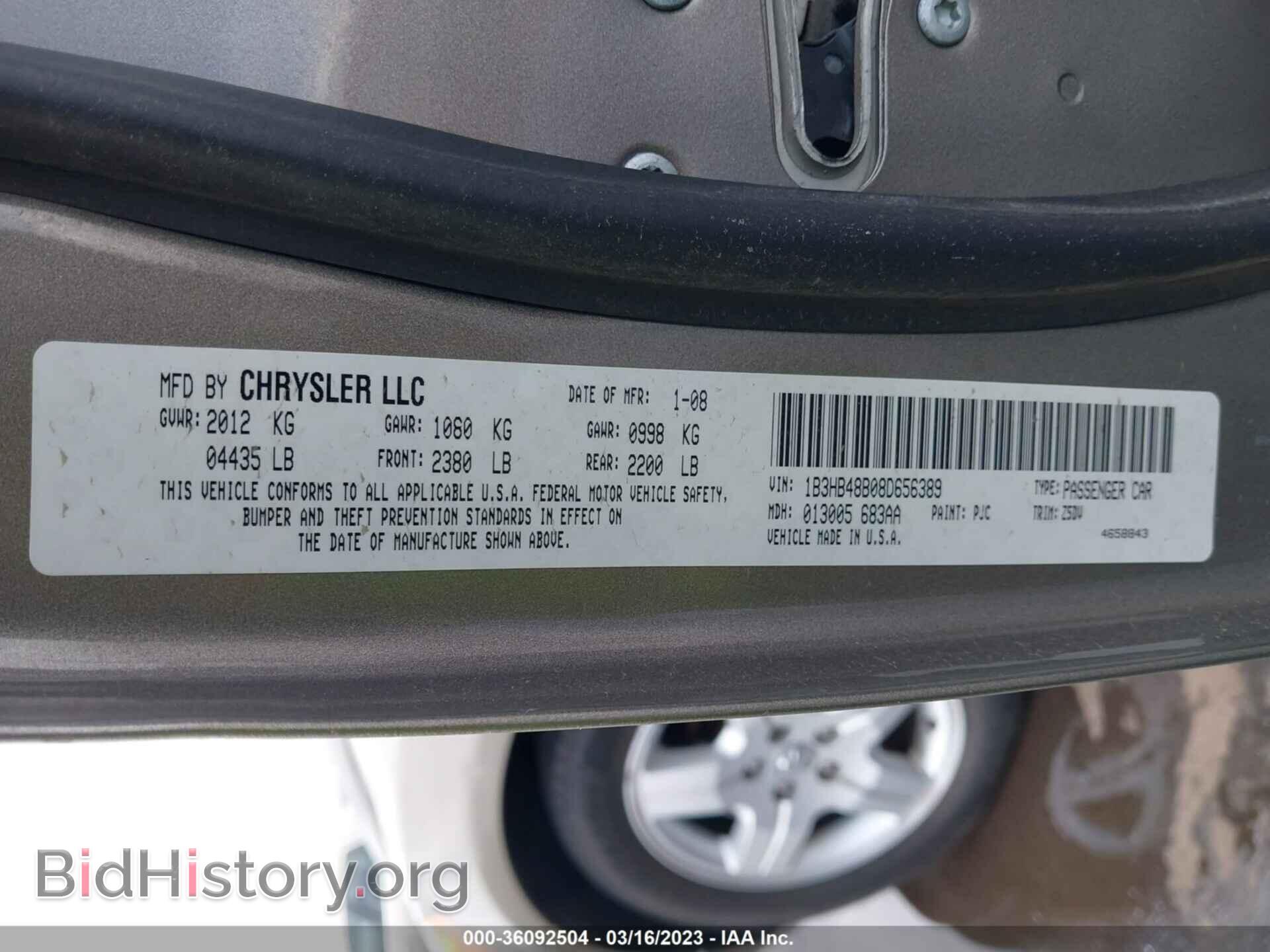 2008 DODGE CALIBER - VIN: 1B3HB48B08D656389 - Photo 9