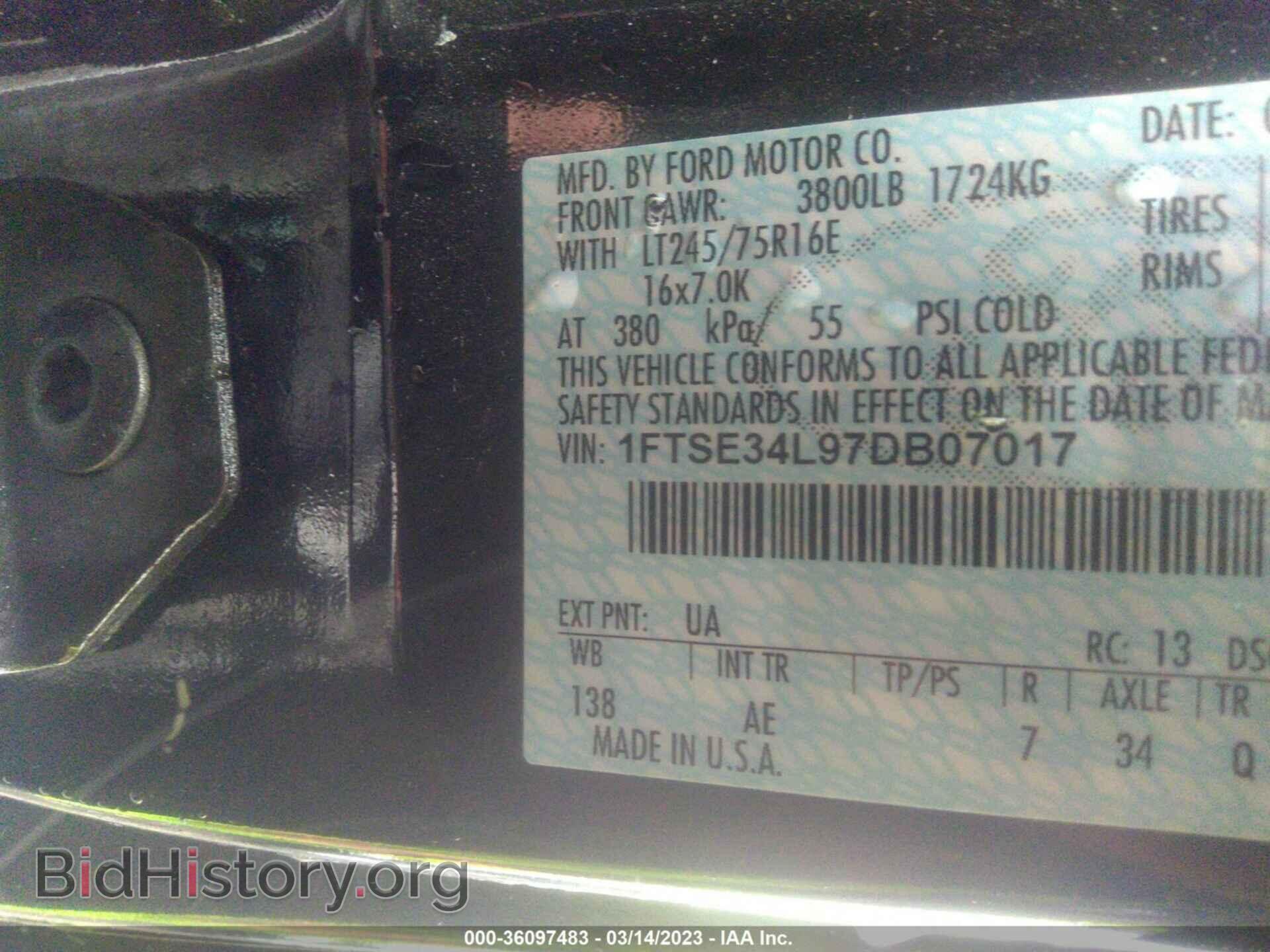 2007 FORD ECONOLINE CARGO VAN - VIN: 1FTSE34L97DB07017 - Фото 9