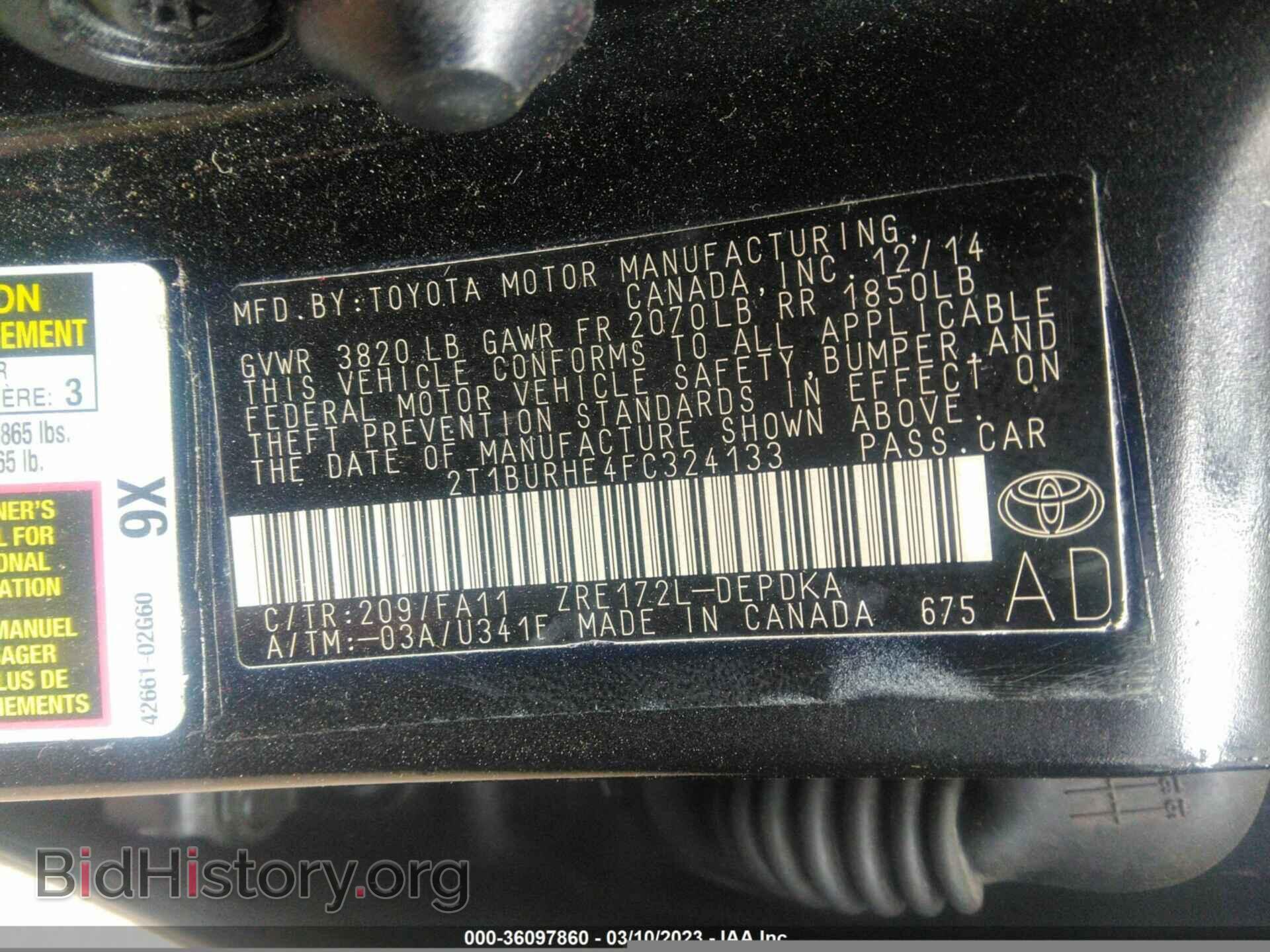 2015 TOYOTA COROLLA - VIN: 2T1BURHE4FC324133 - Photo 9