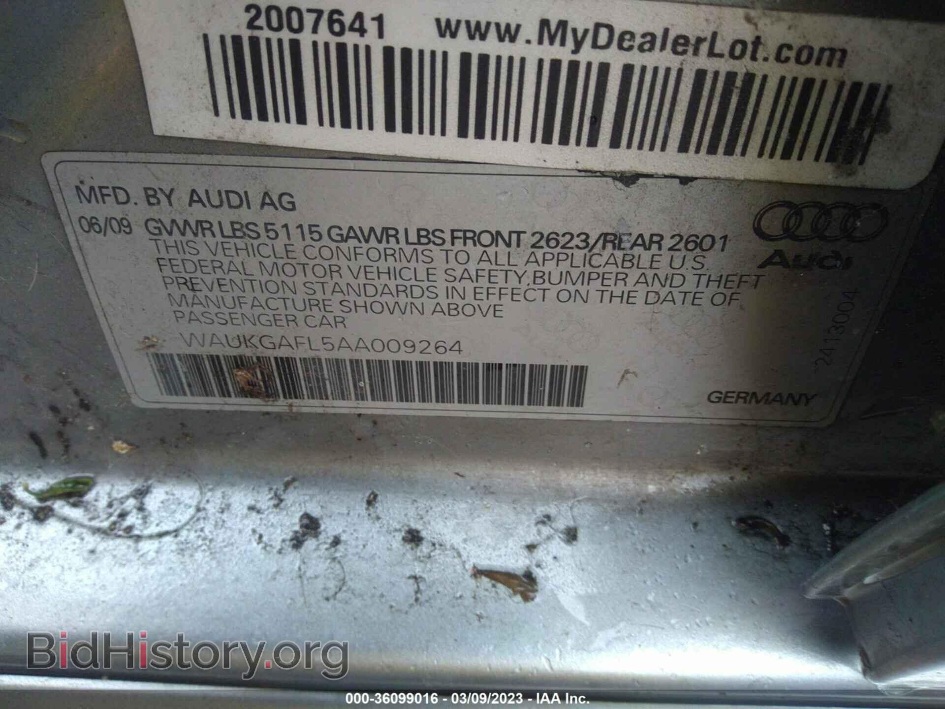 2010 AUDI S4 - VIN: WAUKGAFL5AA009264 - Фото 9
