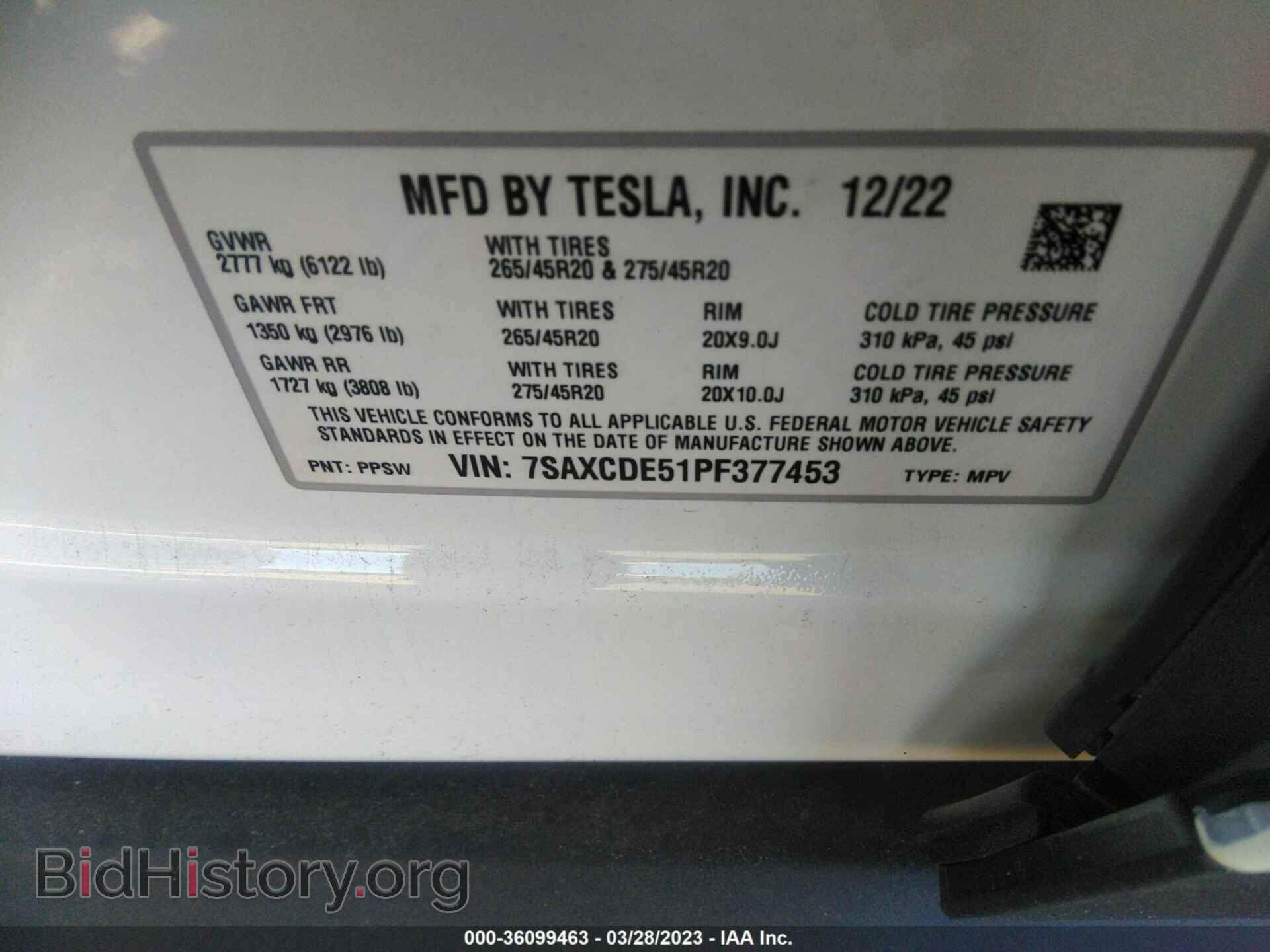 2023 TESLA MODEL X - VIN: 7SAXCDE51PF377453 - Фото 9