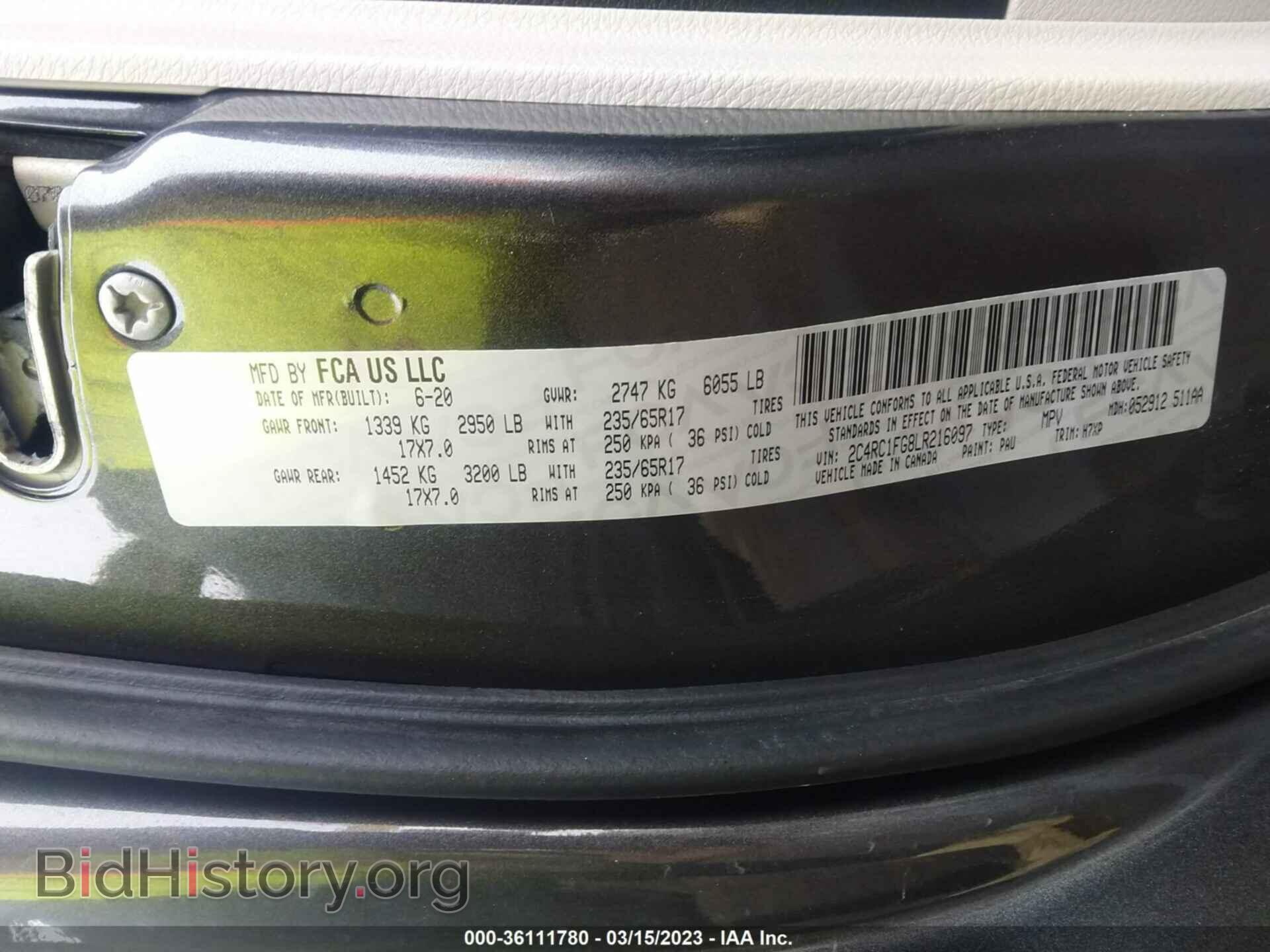 2020 CHRYSLER PACIFICA - VIN: 2C4RC1FG8LR216097 - Photo 9