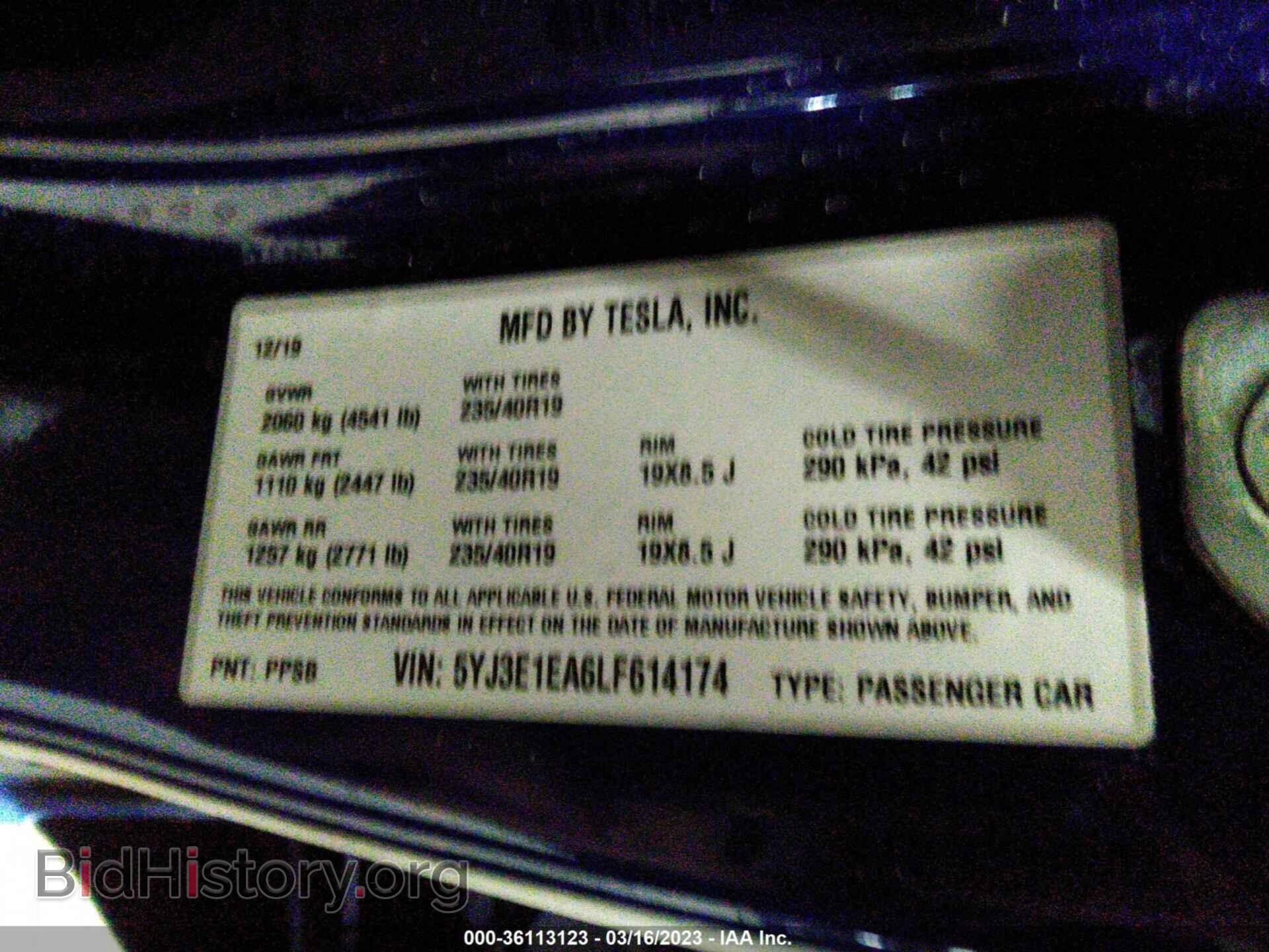 2020 TESLA MODEL 3 - VIN: 5YJ3E1EA6LF614174 - Фото 9