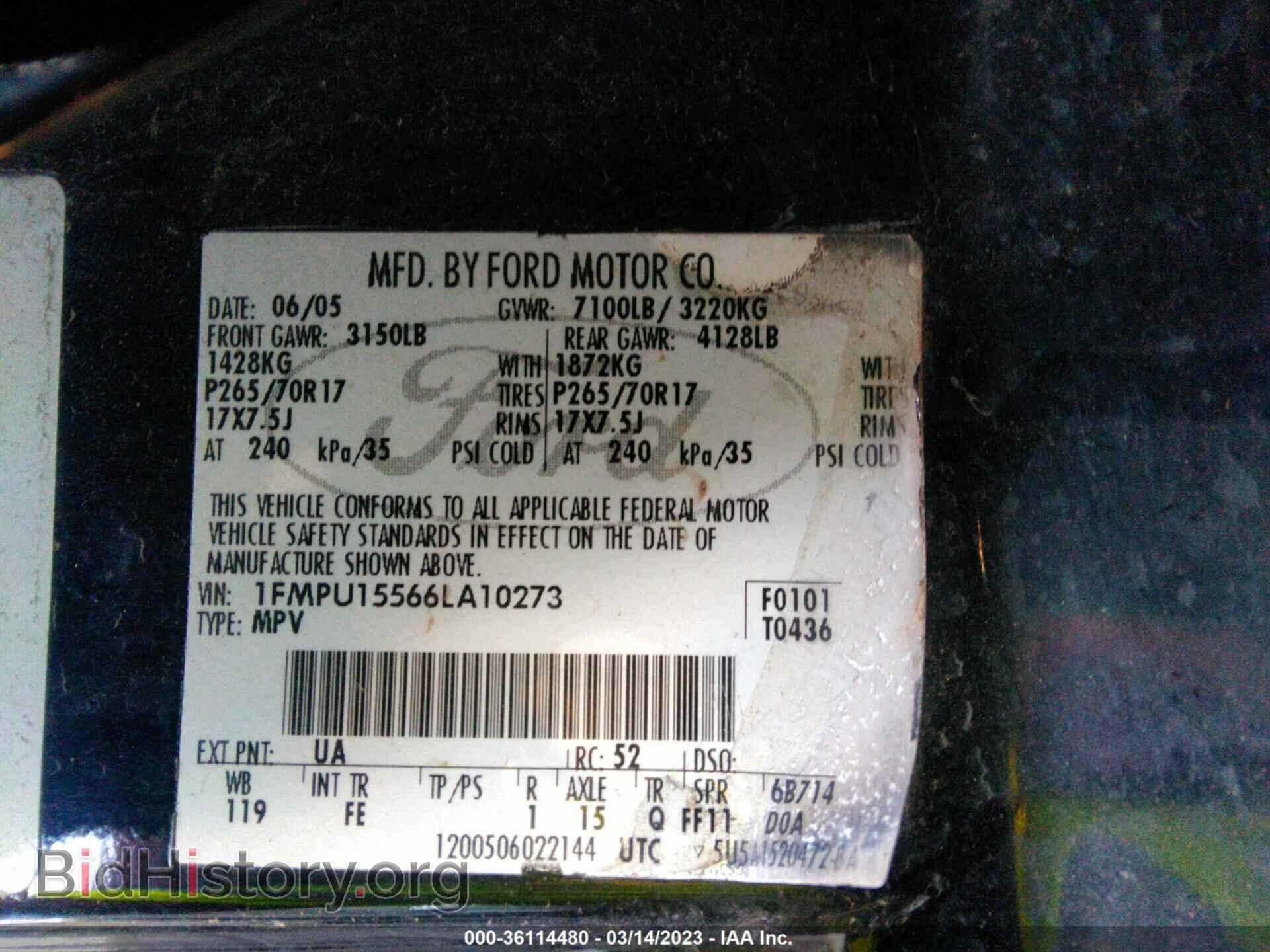 2006 FORD EXPEDITION - VIN: 1FMPU15566LA10273 - Фото 9
