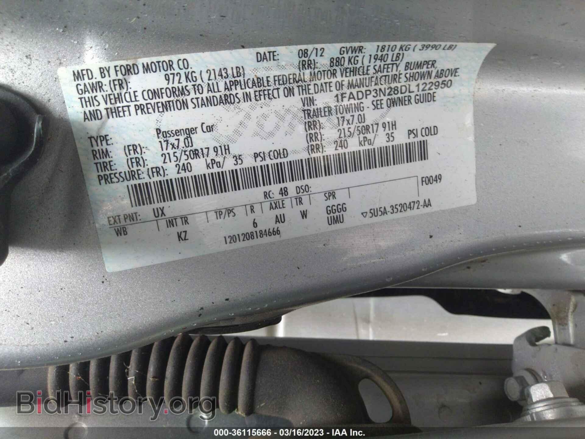 2013 FORD FOCUS - VIN: 1FADP3N28DL122950 - Фото 9