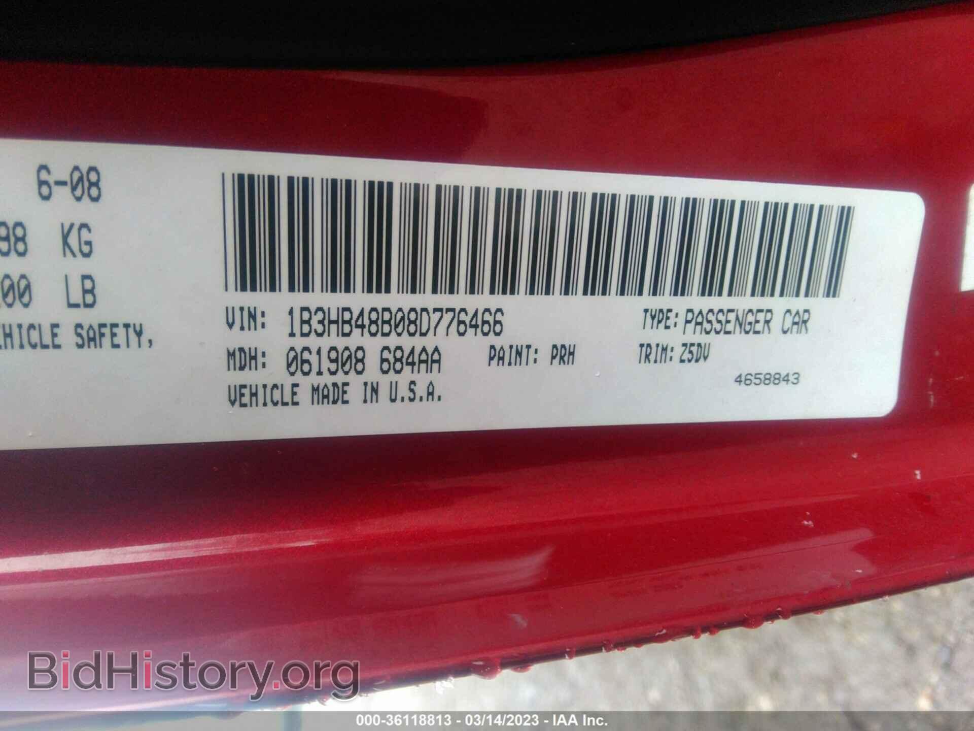 2008 DODGE CALIBER - VIN: 1B3HB48B08D776466 - Фото 9