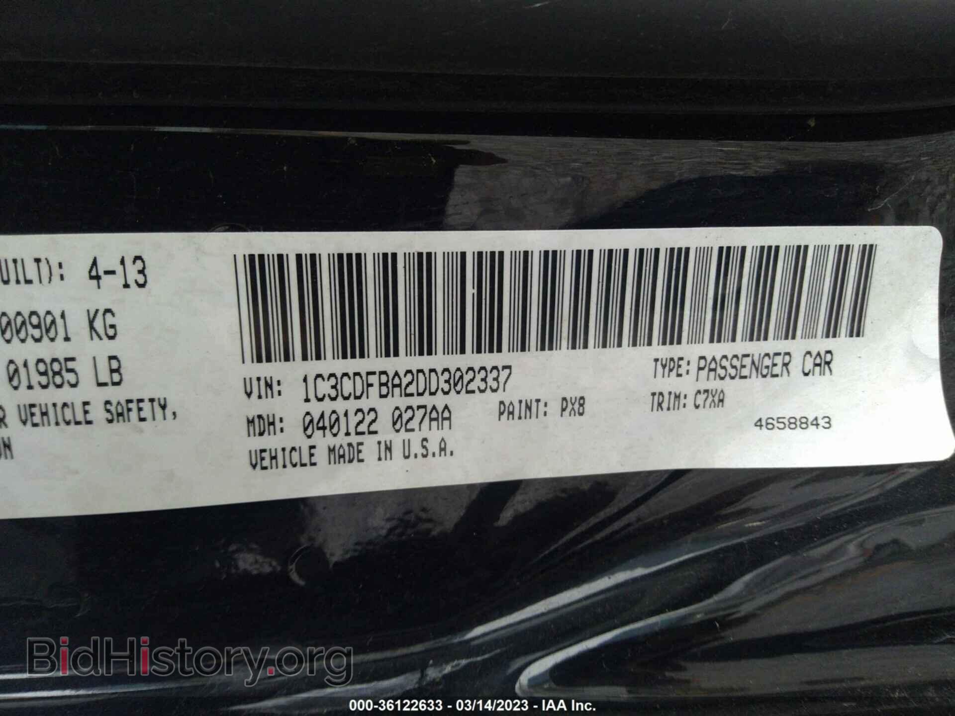 2013 DODGE DART - VIN: 1C3CDFBA2DD302337 - Photo 9