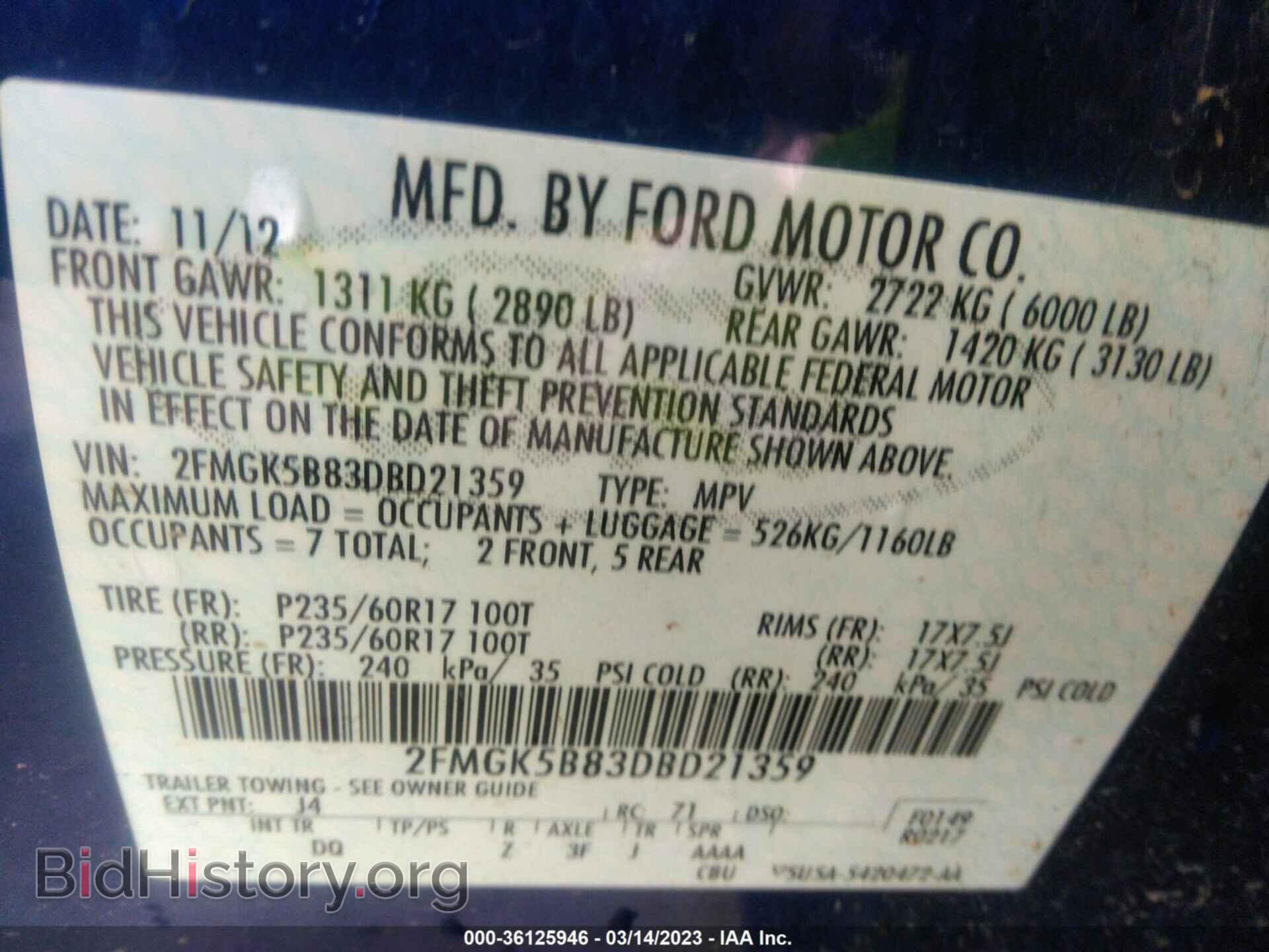2013 FORD FLEX - VIN: 2FMGK5B83DBD21359 - Photo 9
